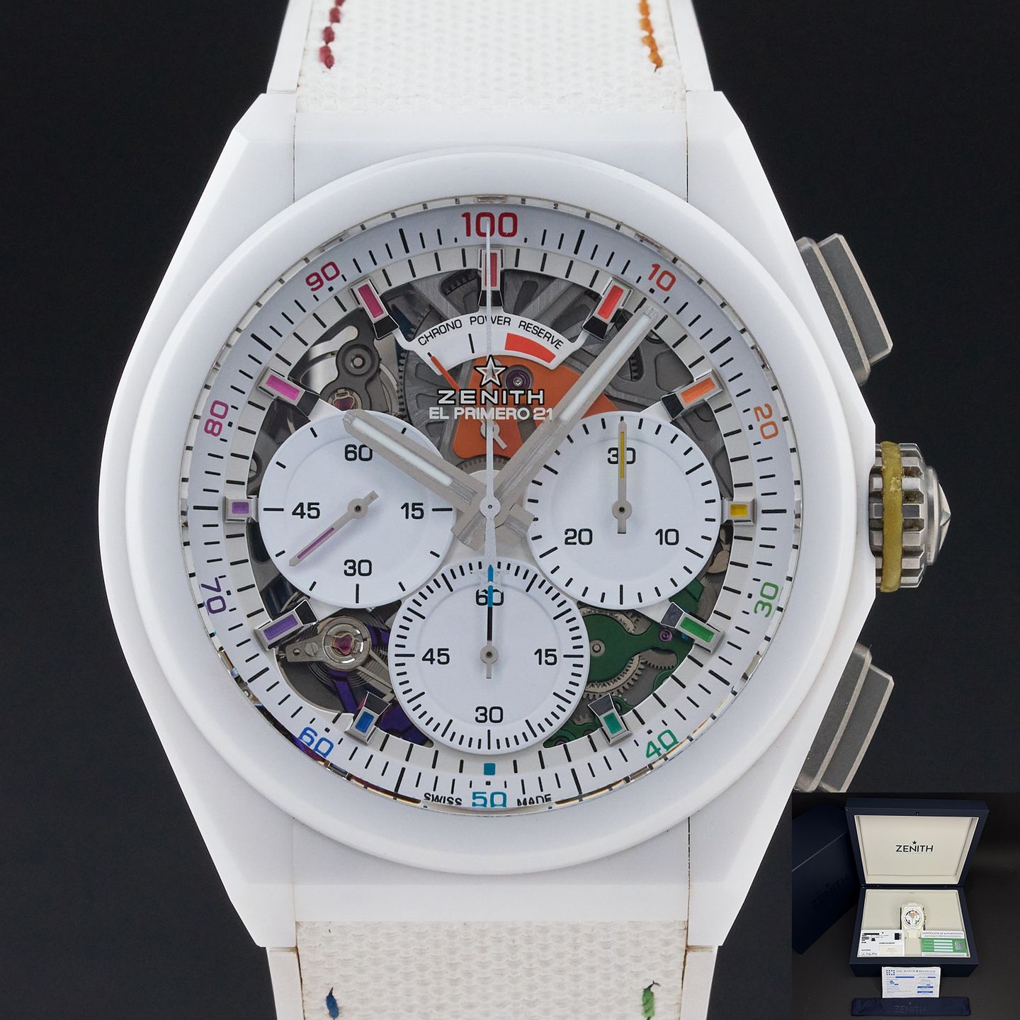 Zenith Defy El Primero 49.9010.9004/01.R947 (2022) - White dial 44 mm Ceramic case (1/8)