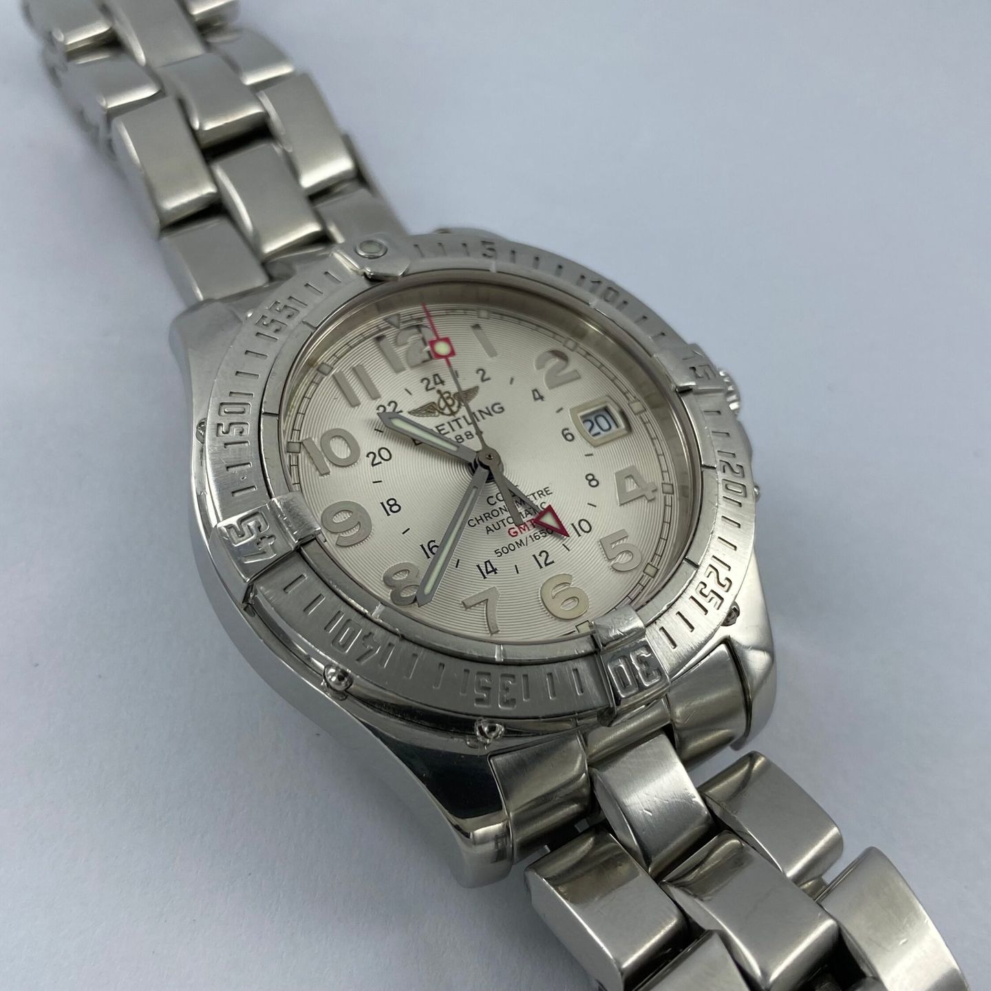 Breitling Colt GMT A32350 (Unknown (random serial)) - Silver dial 37 mm Steel case (3/8)