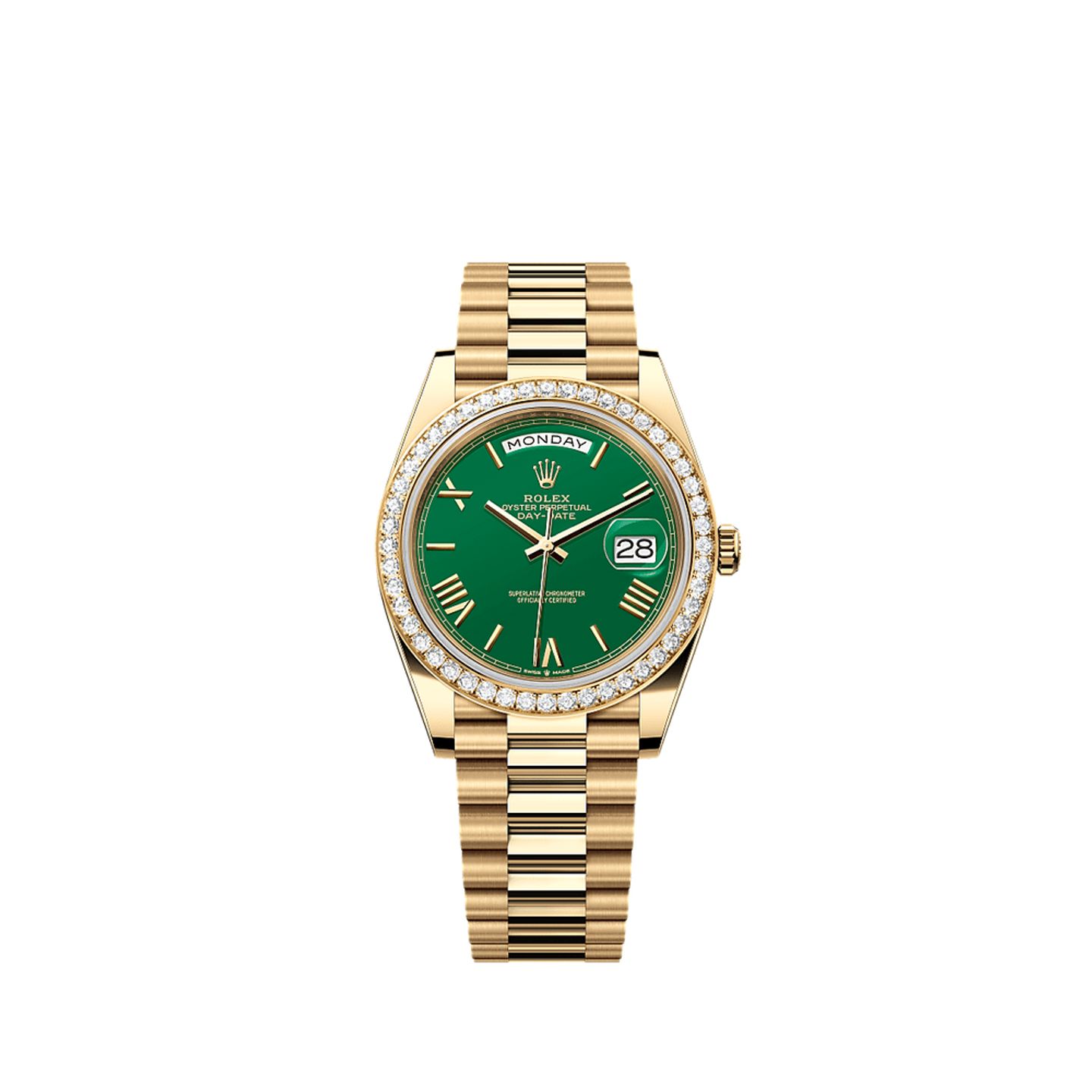 Rolex Day-Date 40 228348RBR (2025) - Groen wijzerplaat 40mm Geelgoud (1/1)