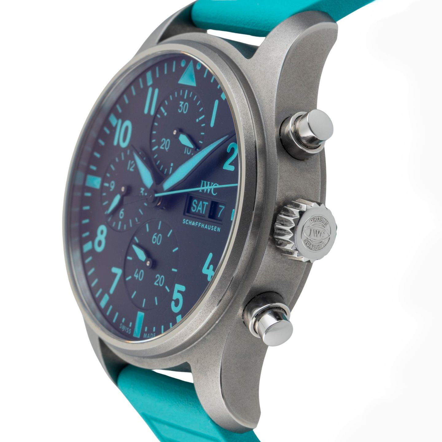 IWC Pilot Chronograph IW388108 (Unknown (random serial)) - Black dial 41 mm Titanium case (6/8)