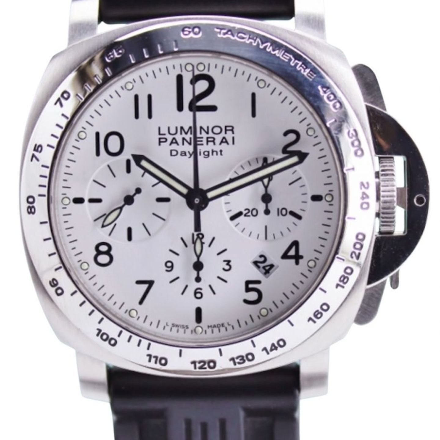 Panerai Luminor Chrono PAM00188 (Unknown (random serial)) - White dial 44 mm Steel case (1/1)