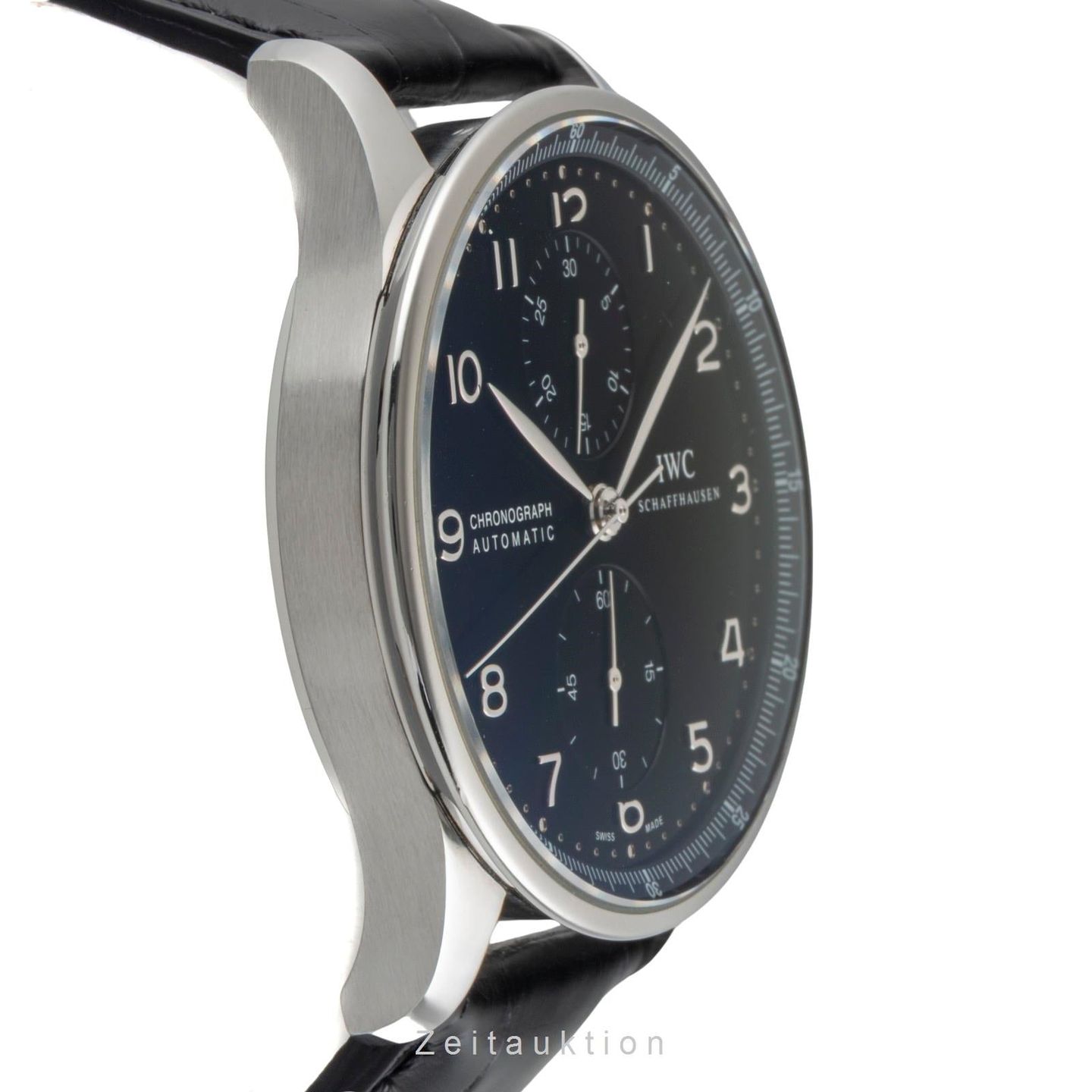 IWC Portuguese Chronograph IW371447 (Unknown (random serial)) - Black dial 41 mm Steel case (6/8)