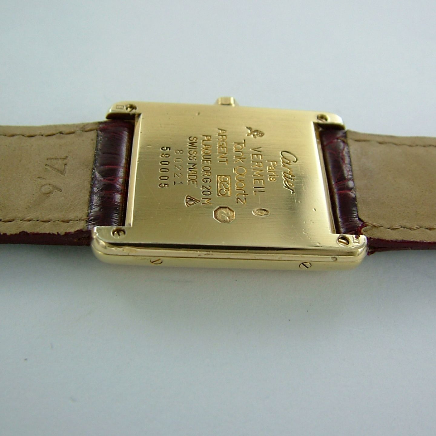 Cartier Tank - (Unknown (random serial)) - Red dial 23 mm Steel case (5/7)