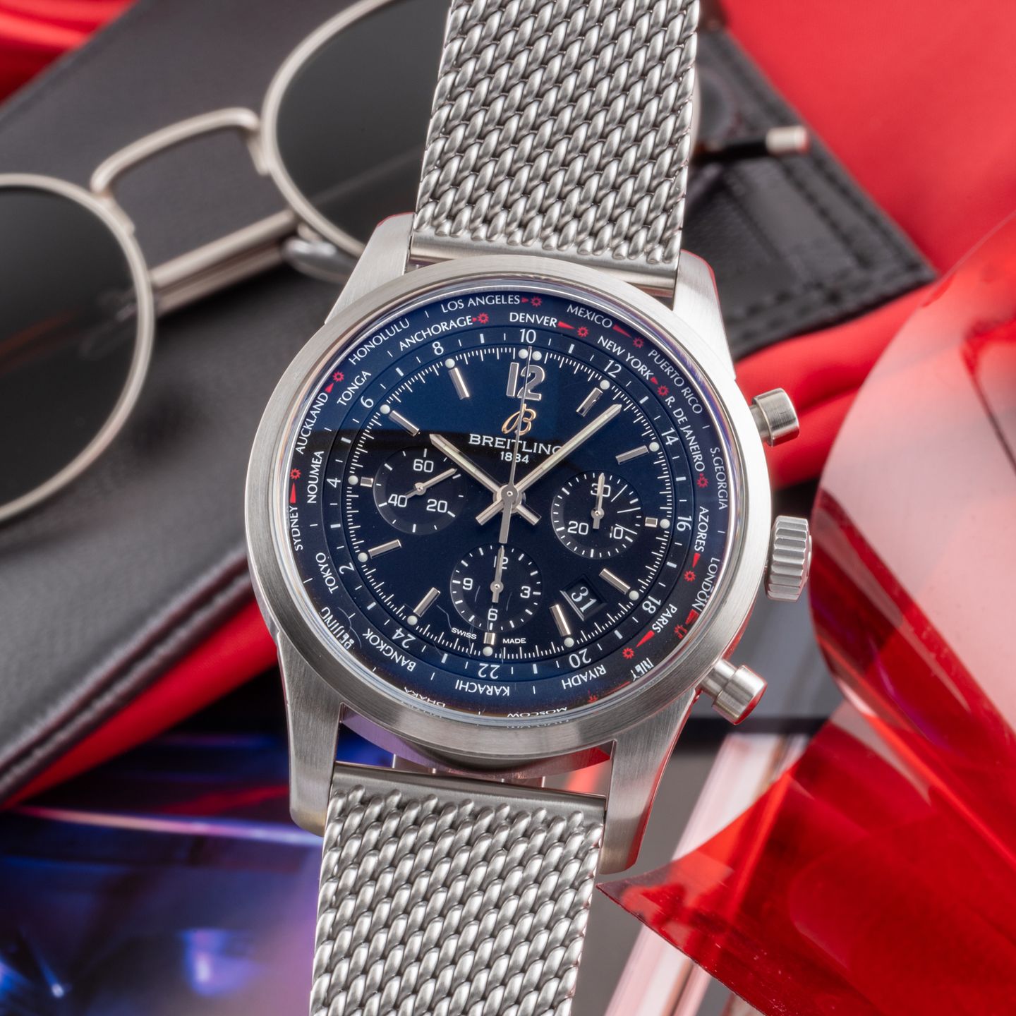 Breitling Transocean Chronograph Unitime AB0510 (2013) - 46 mm Steel case (3/8)