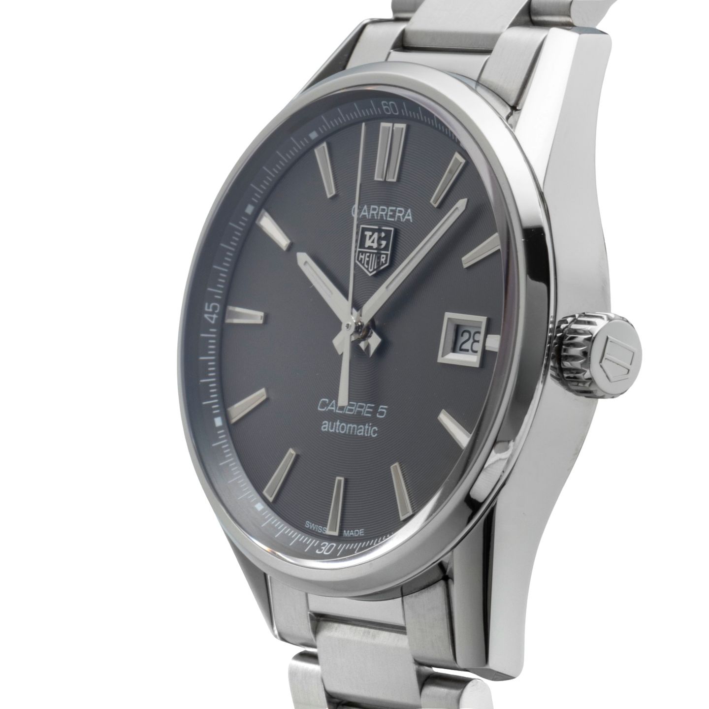 TAG Heuer Carrera Calibre 5 WAR211C.BA0782 (Unknown (random serial)) - Grey dial 39 mm Steel case (6/8)
