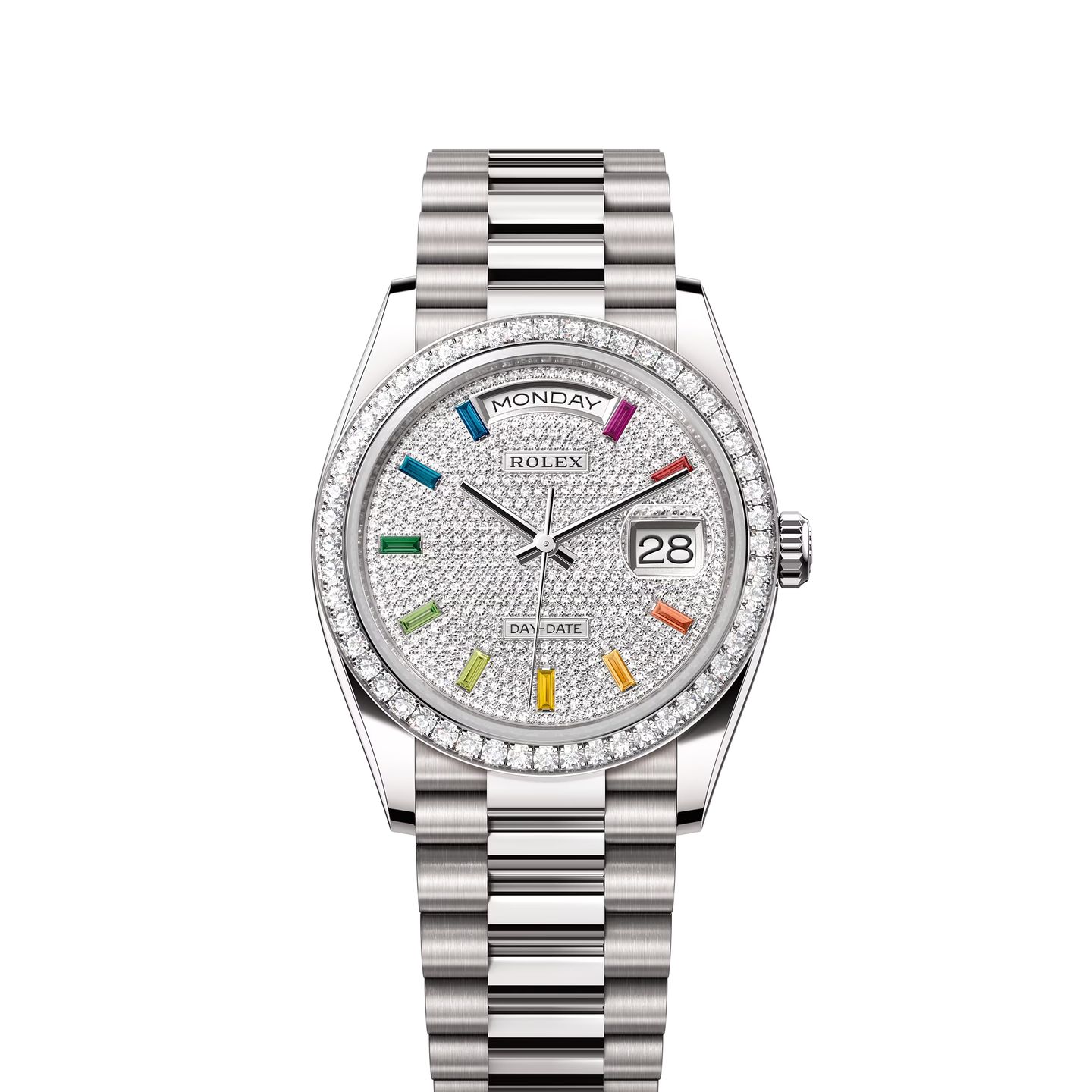 Rolex Day-Date 36 128349RBR (2024) - Diamant wijzerplaat 36mm Witgoud (1/1)