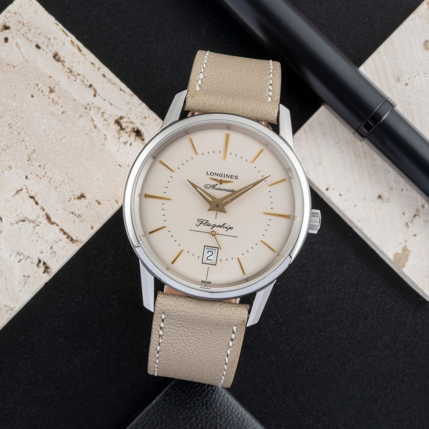 Longines Flagship L4.795.4.78.2 (Unknown (random serial)) - Silver dial 39 mm Steel case (1/8)