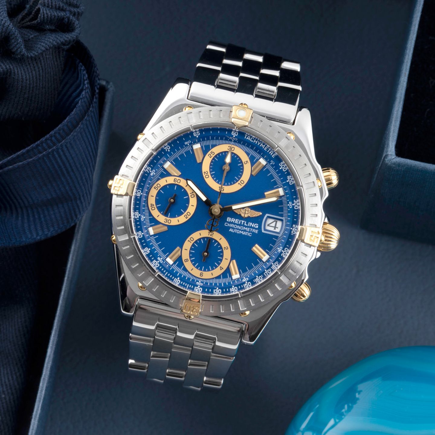 Breitling Chronomat B13352 (2000) - Blauw wijzerplaat 39mm Staal (1/8)