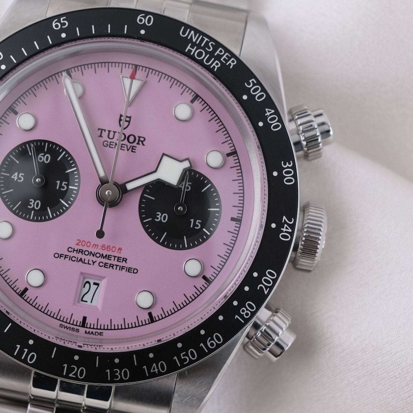 Tudor Black Bay Chrono 79360N (2025) - Roze wijzerplaat 41mm Staal (3/8)