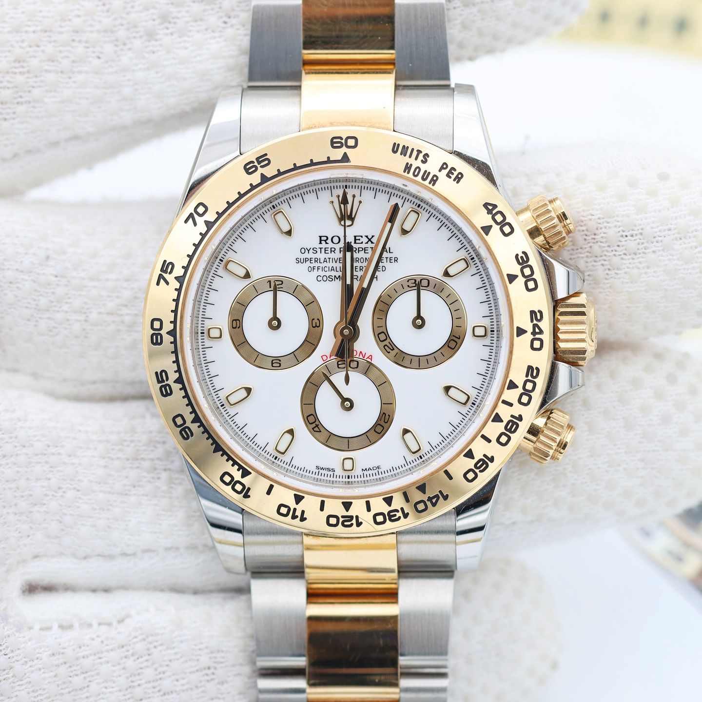 Rolex Daytona 116503 (Onbekend (willekeurig serienummer)) - Wit wijzerplaat 40mm Goud/Staal (5/8)