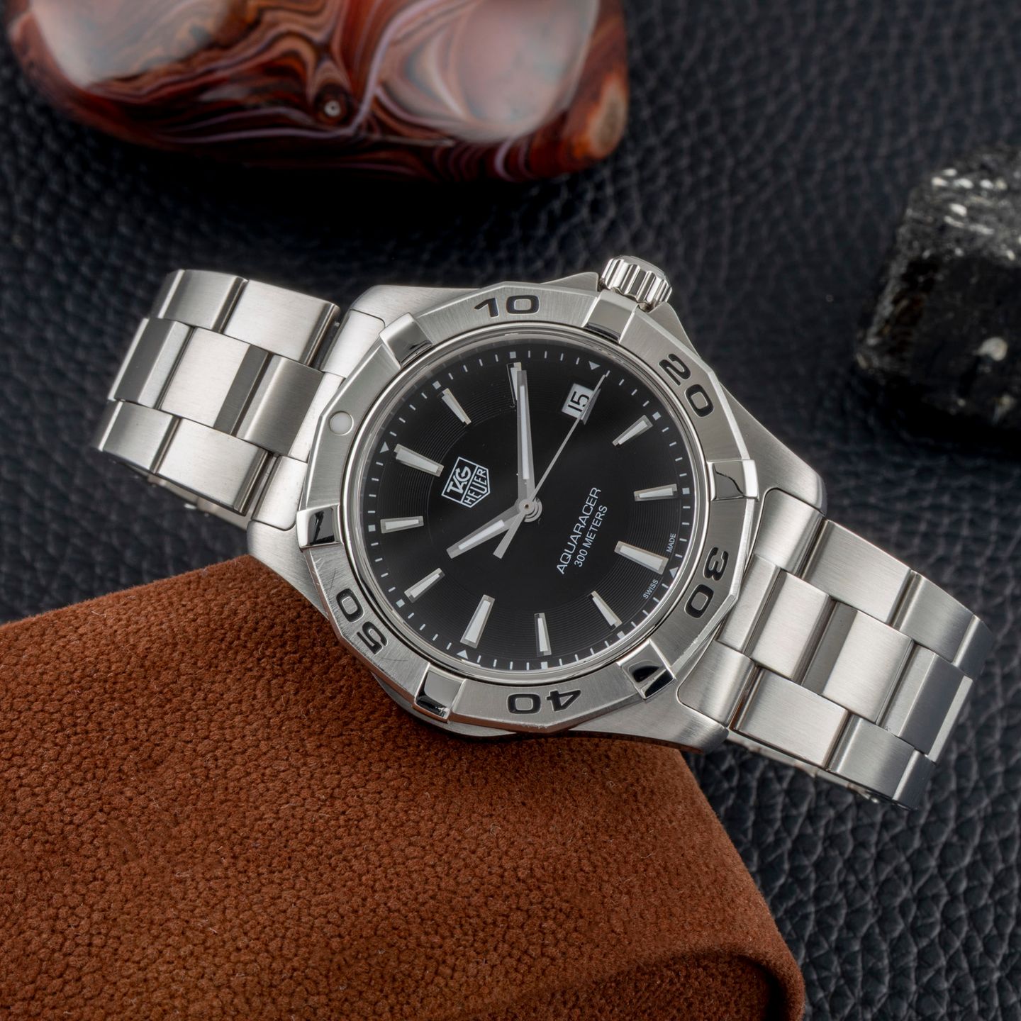 TAG Heuer Aquaracer 300M WAP2011 (Onbekend (willekeurig serienummer)) - Zwart wijzerplaat 41mm Staal (2/8)