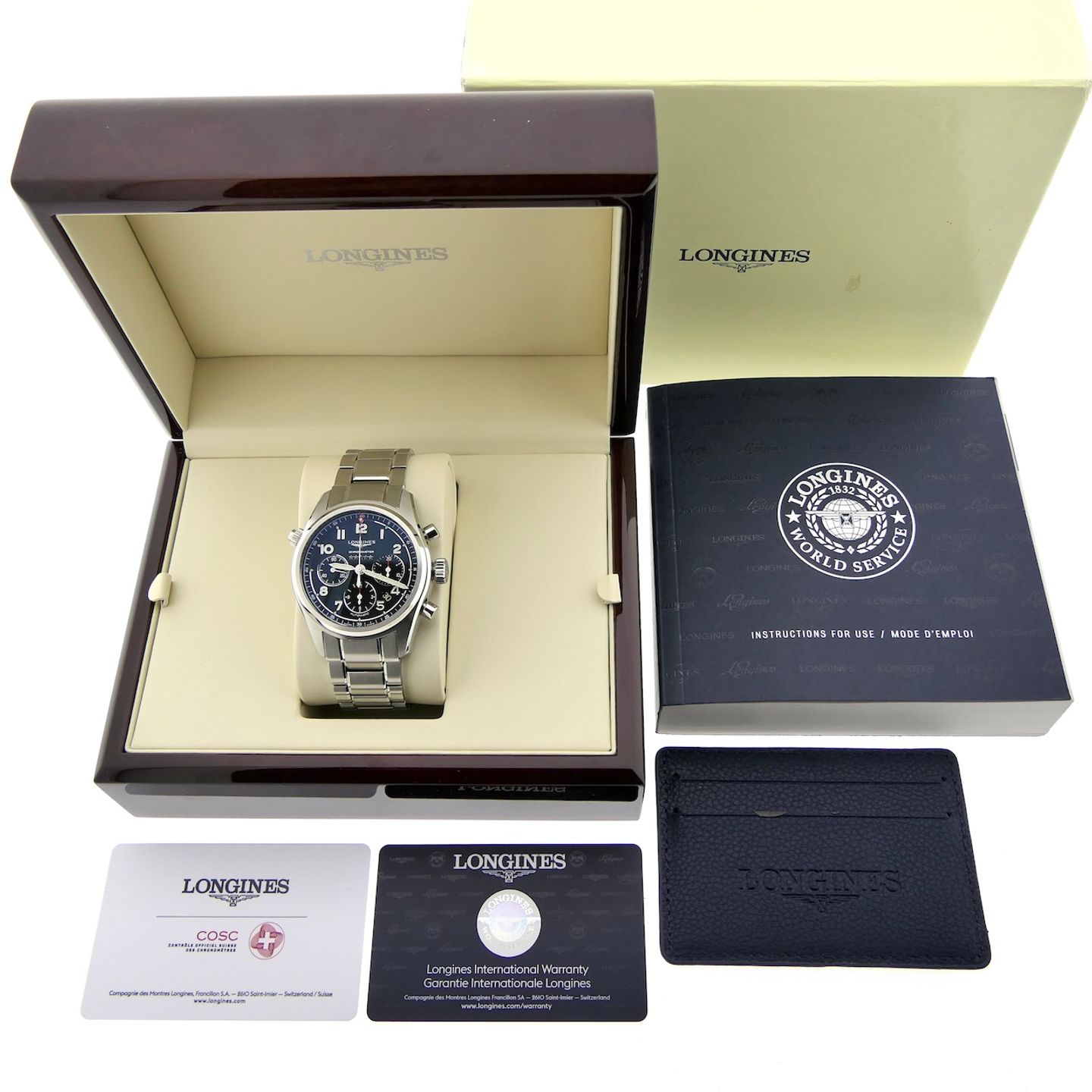 Longines Spirit L3.820.4.53.6 (2022) - Zwart wijzerplaat 42mm Staal (4/8)