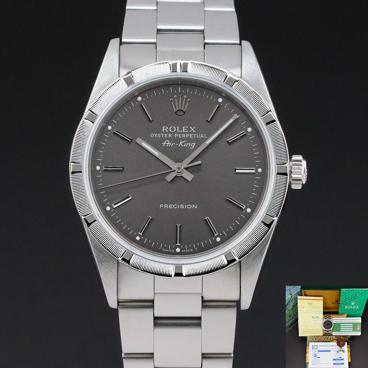 Rolex Air-King 14010 (1991) - 34mm Staal (1/8)