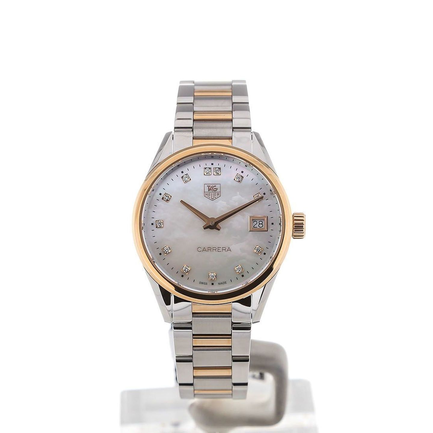 TAG Heuer Carrera Lady WAR1352.BD0779 (2023) - White dial 32 mm Gold/Steel case (2/4)