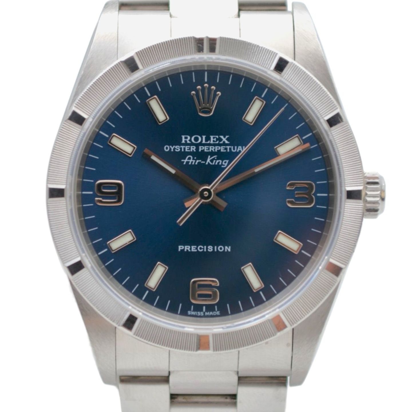 Rolex Air-King 14010 (2002) - Blauw wijzerplaat 34mm Staal (1/8)