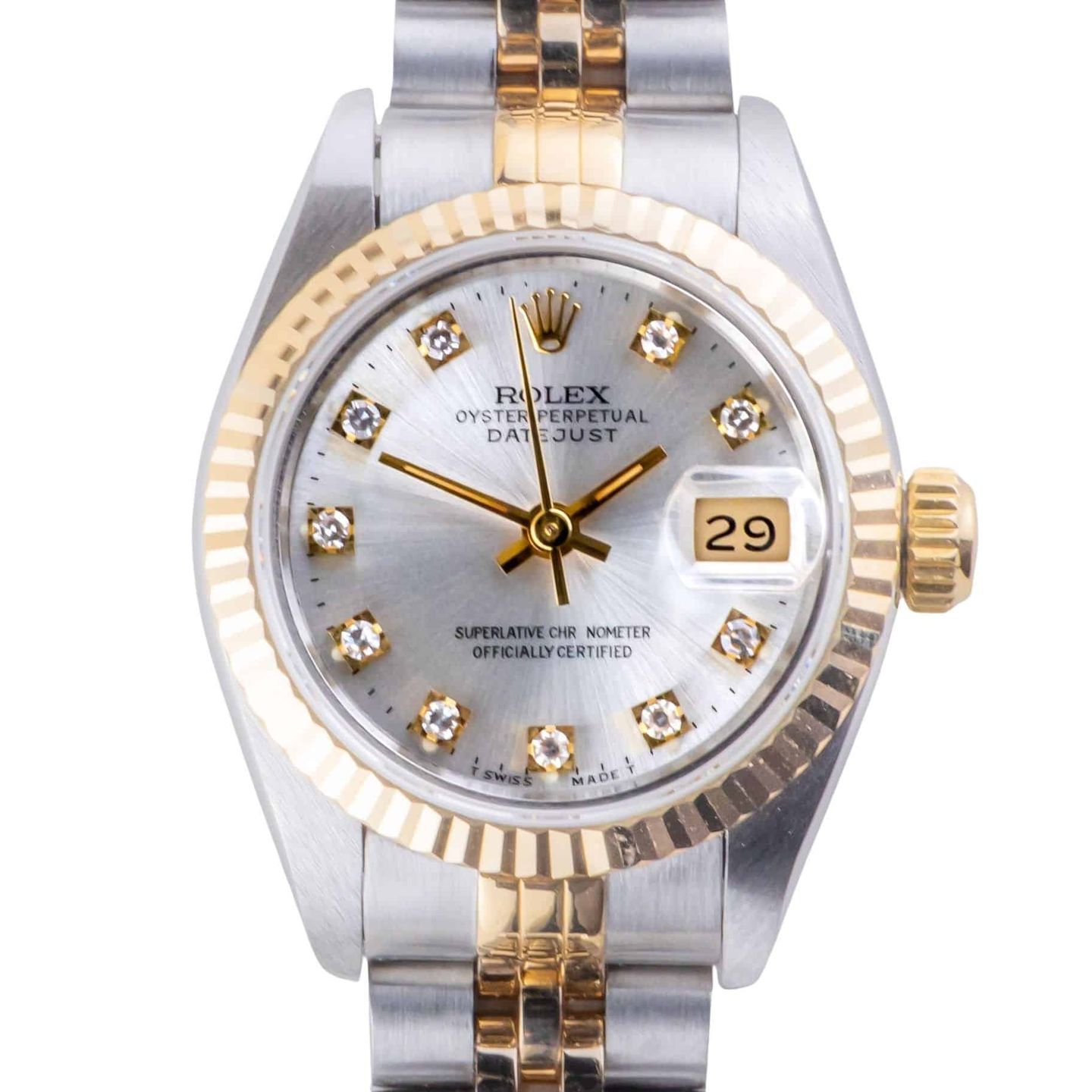 Rolex Lady-Datejust 69173 (1991) - Silver dial 26 mm Gold/Steel case (3/8)