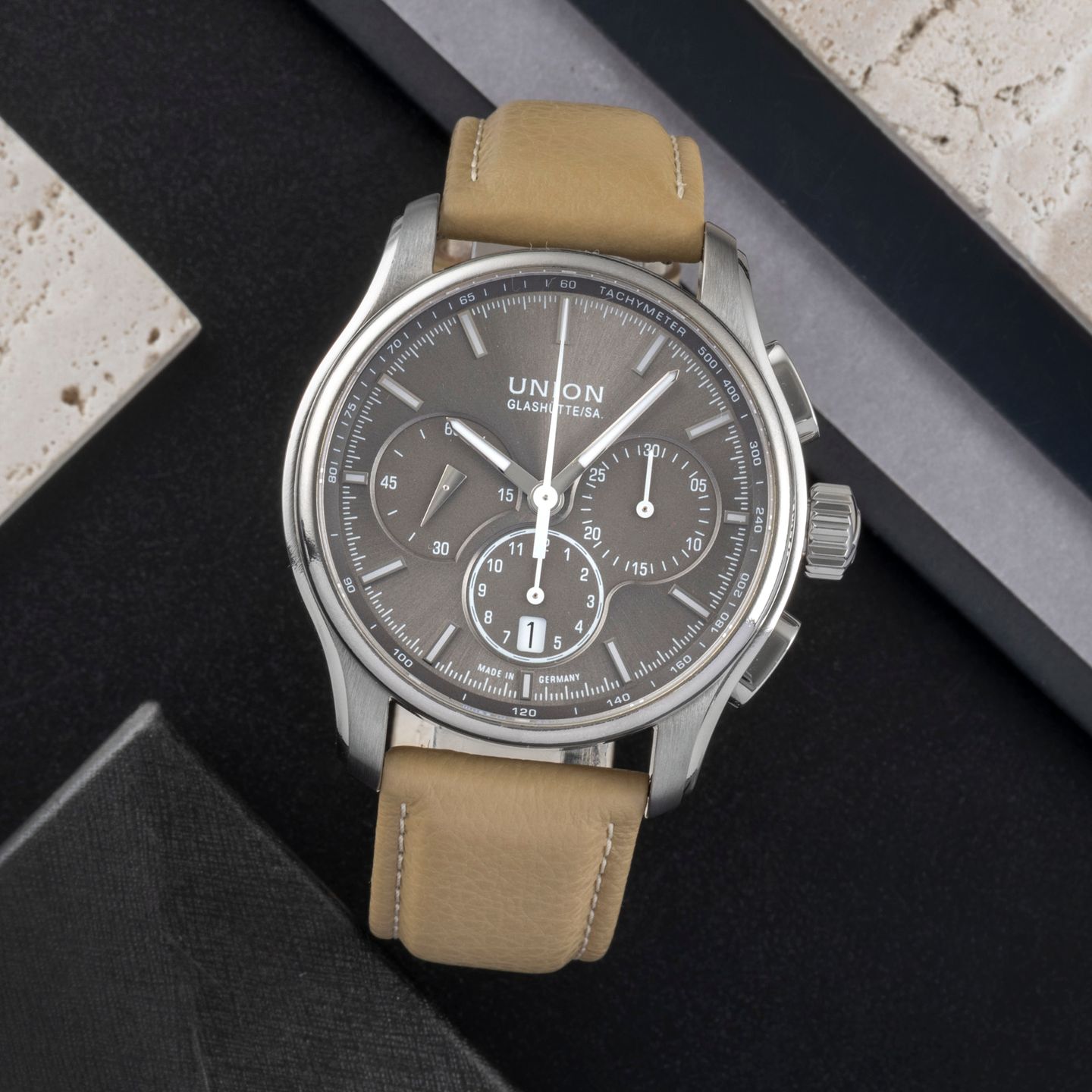 Union Glashütte Unknown 26-32-09-05-10 (Unknown (random serial)) - Black dial 40 mm Steel case (1/8)