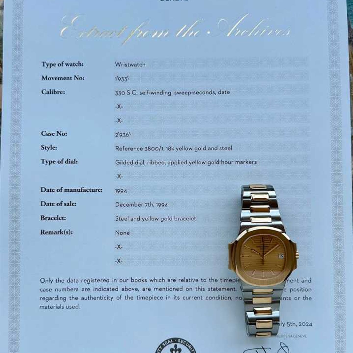 Patek Philippe Nautilus 3800 - (5/8)