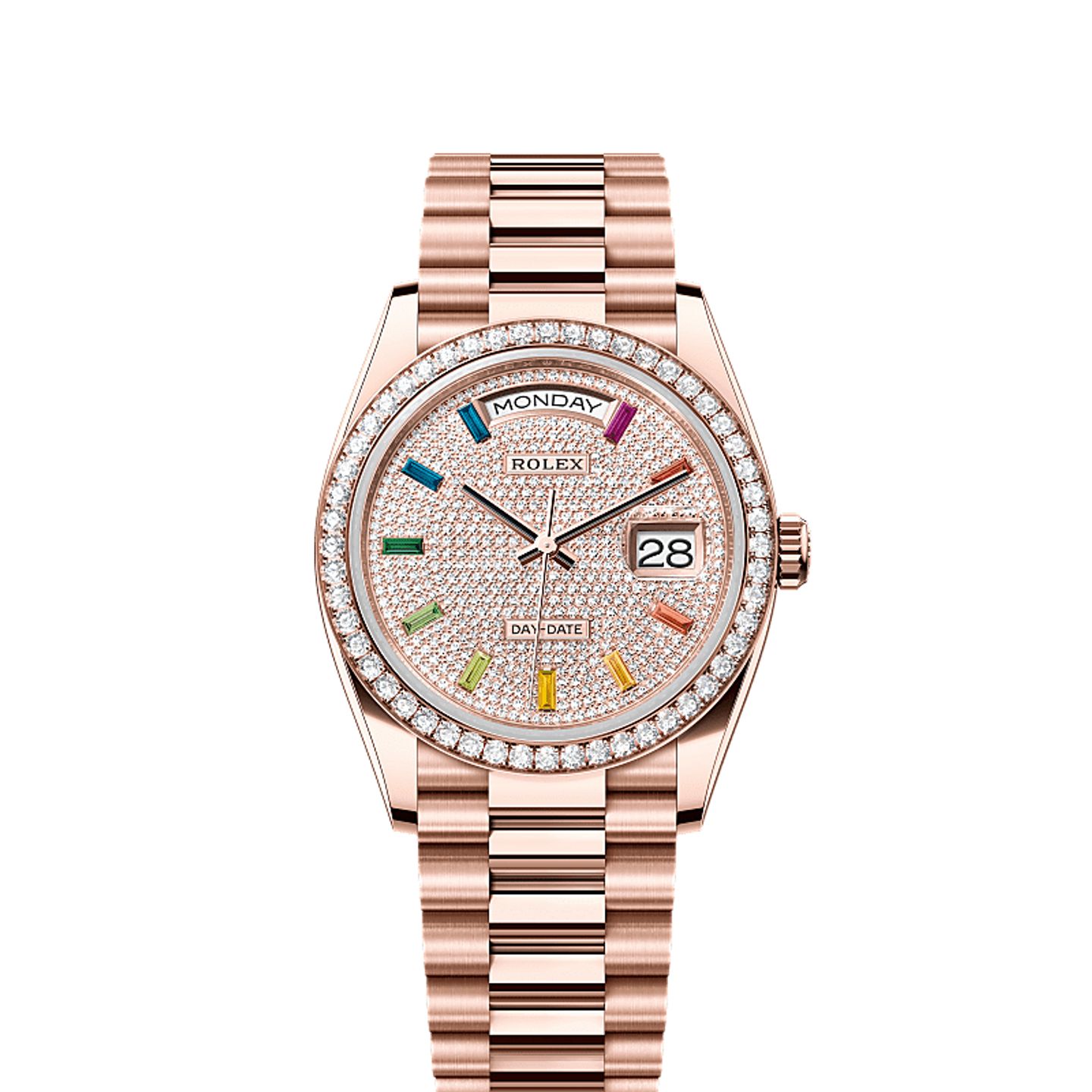 Rolex Day-Date 36 128345RBR (2025) - Diamant wijzerplaat 36mm Roségoud (1/1)