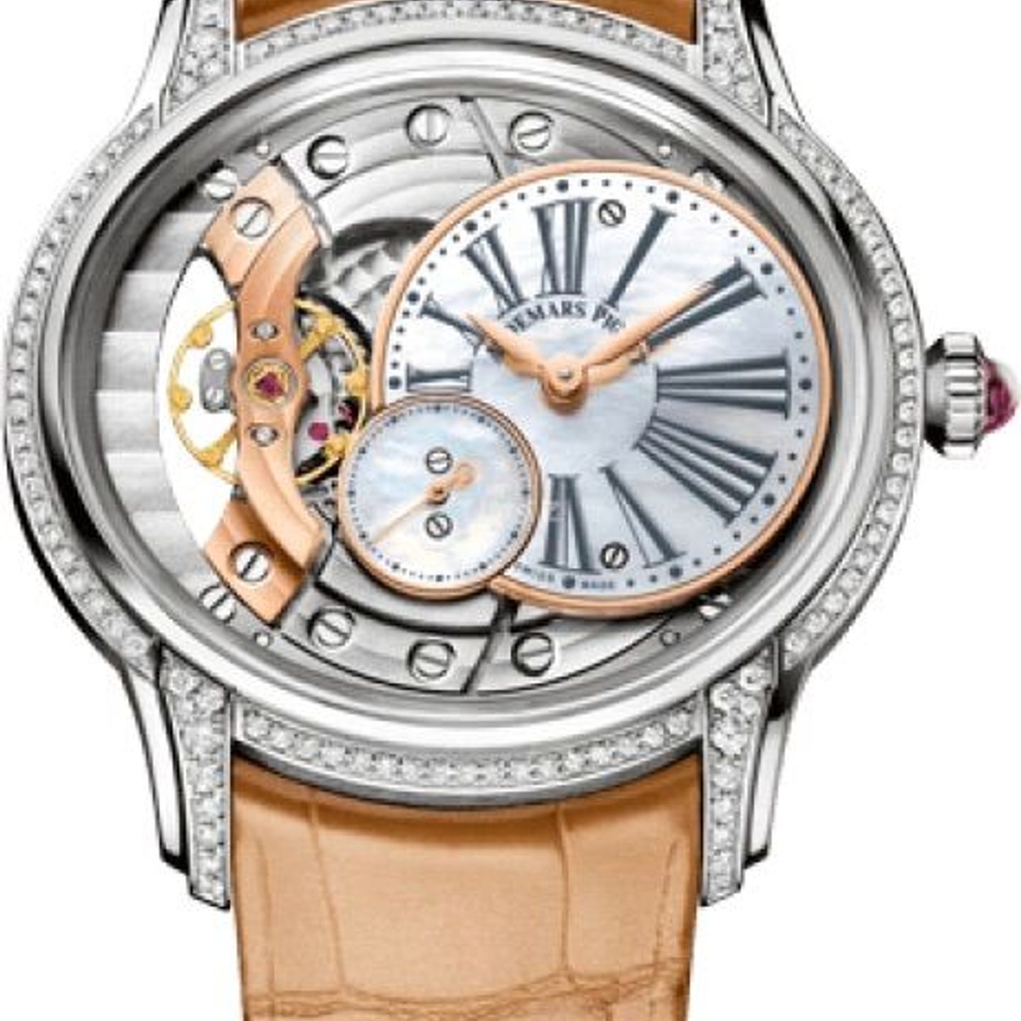 Audemars Piguet Millenary 77247BC.ZZ.A813CR.01 (2024) - Parelmoer wijzerplaat 39mm Witgoud (1/8)