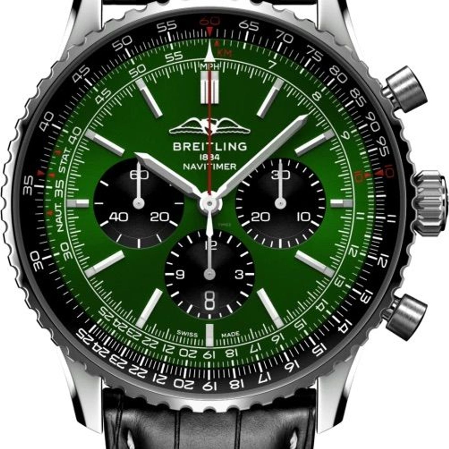 Breitling Navitimer 01 (46 MM) AB0137241L1P1 (2024) - Groen wijzerplaat 46mm Staal (1/8)