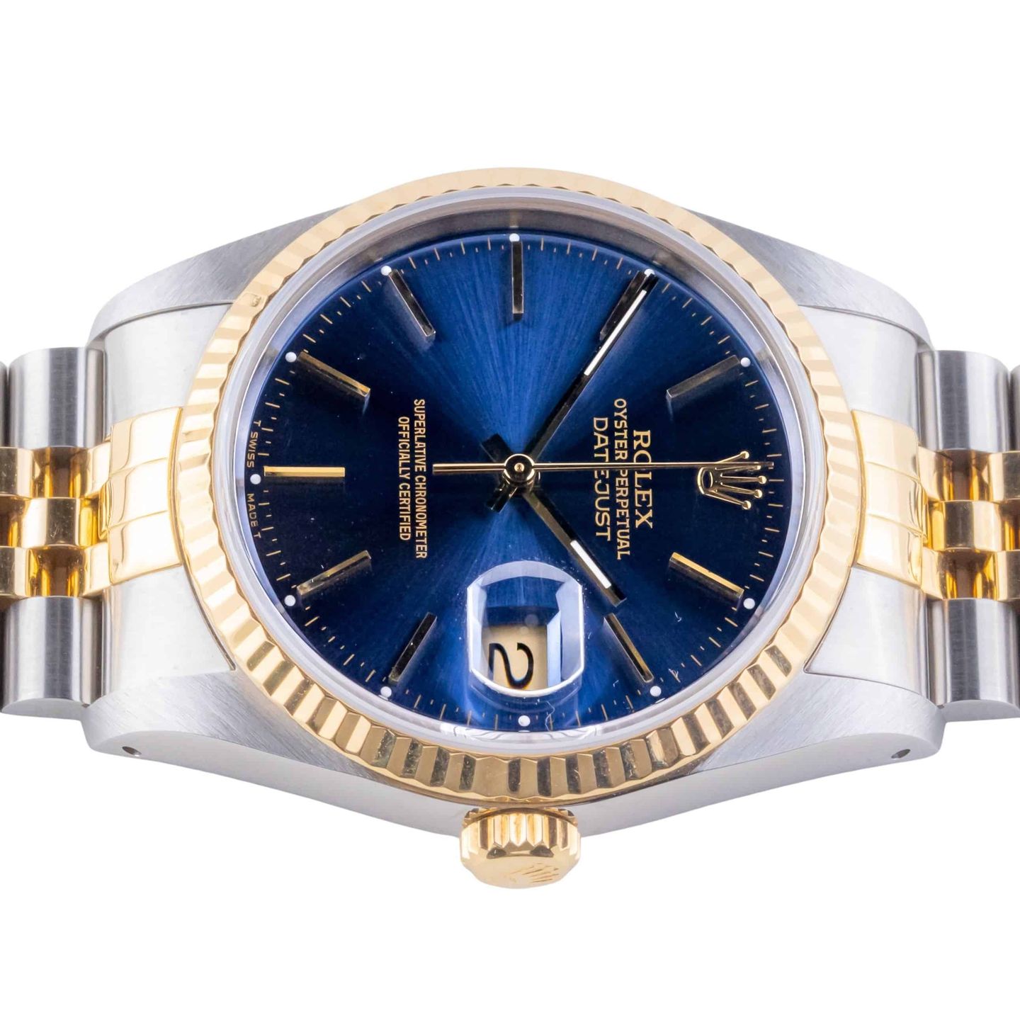 Rolex Datejust 36 16233 (1990) - Blue dial 36 mm Gold/Steel case (6/8)