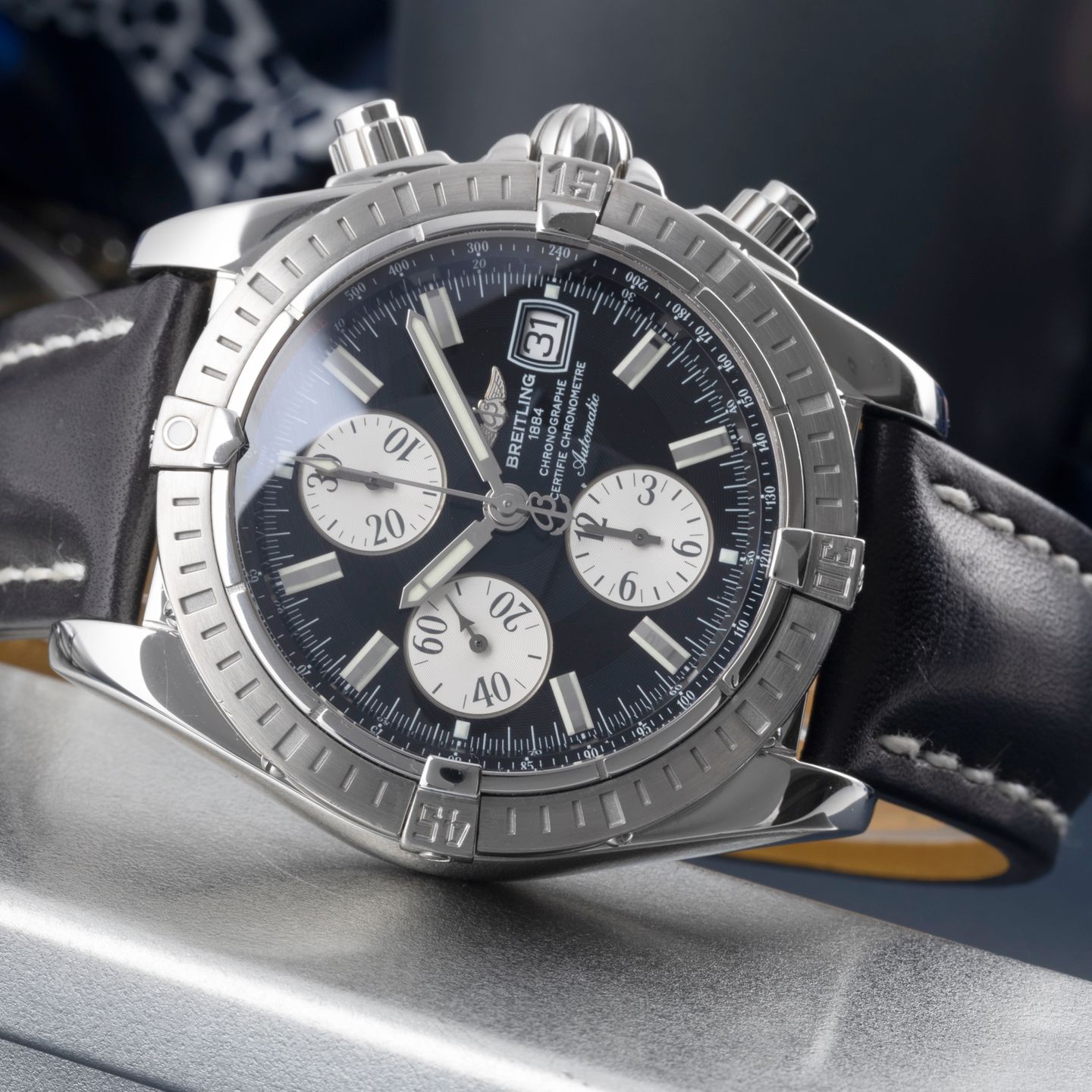 Breitling Chronomat Evolution A13356 (2004) - Black dial 44 mm Steel case (2/8)