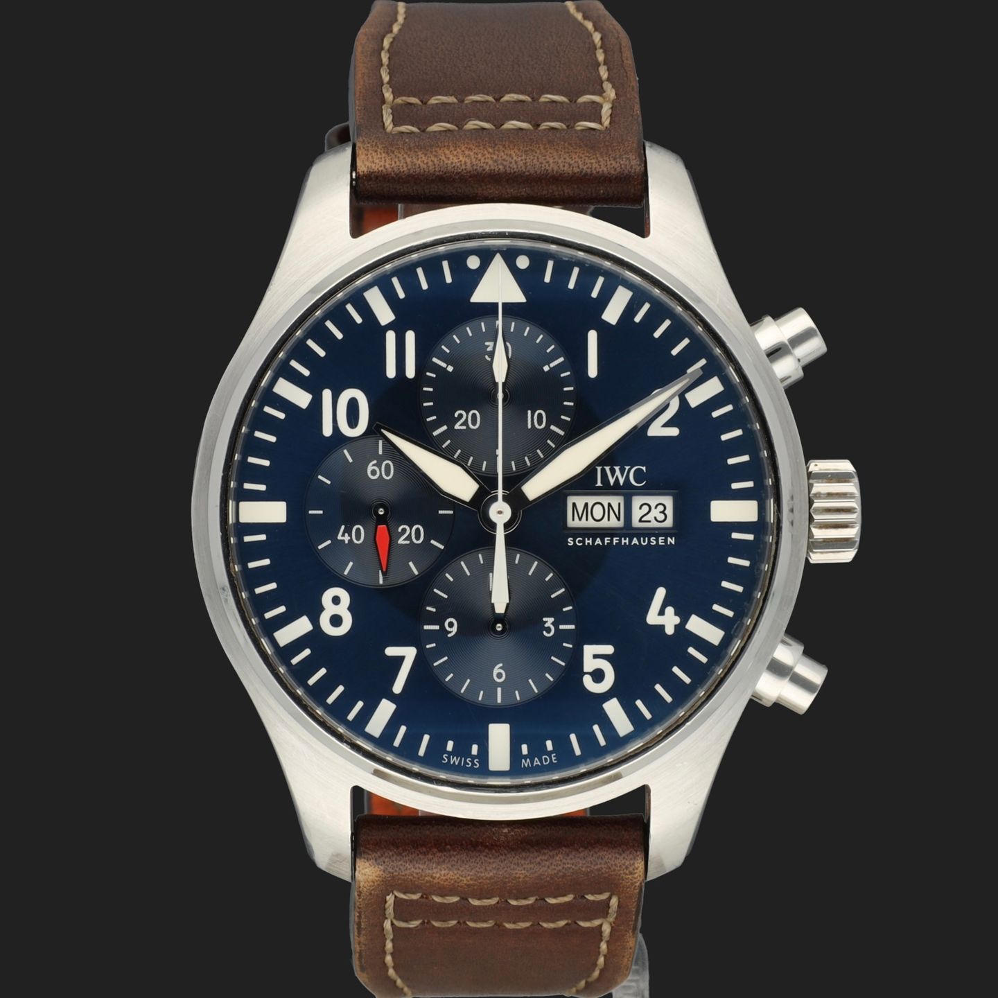 IWC Pilot Chronograph IW377714 (2016) - Blue dial 43 mm Steel case (3/8)