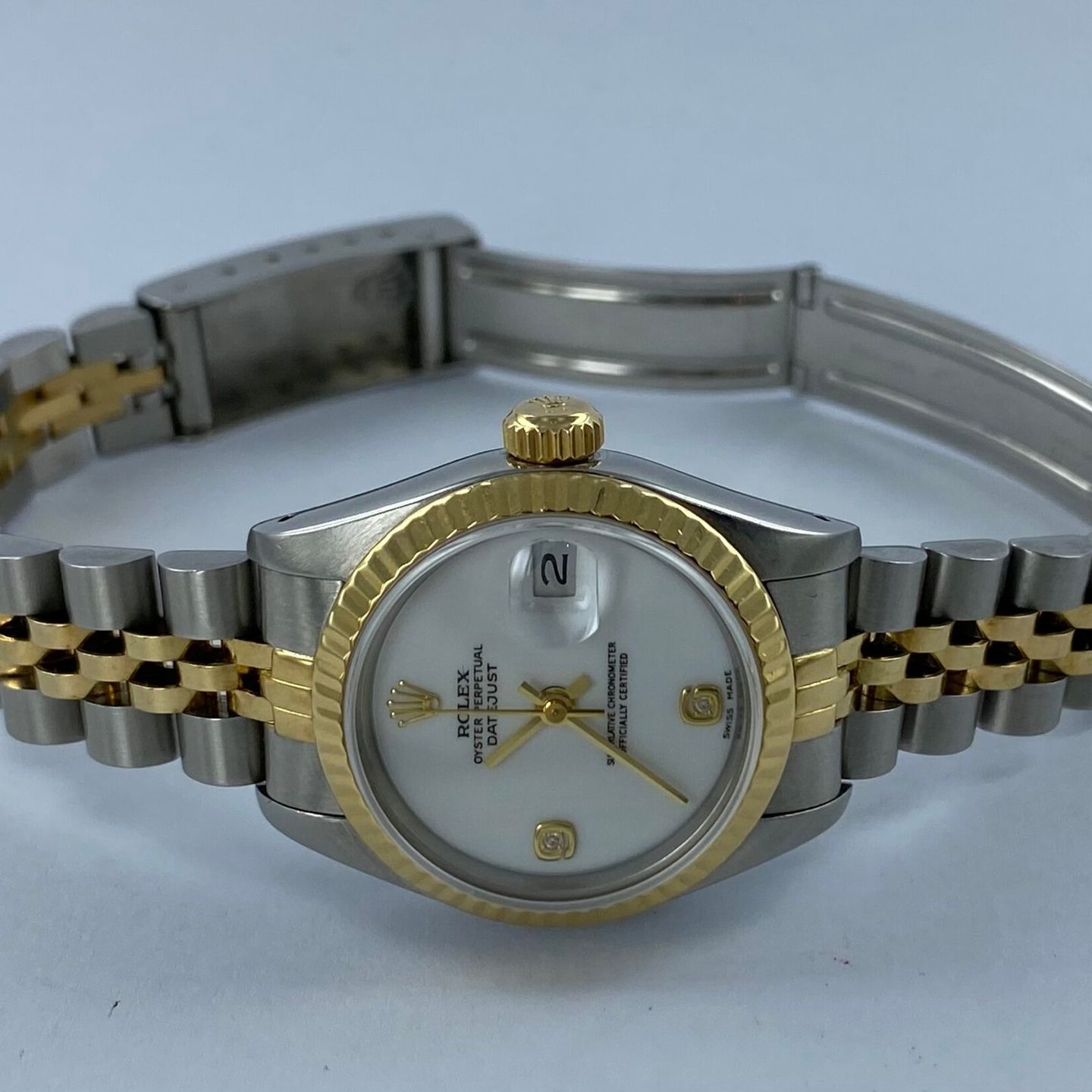 Rolex Lady-Datejust 6917 (1986) - White dial 26 mm Gold/Steel case (2/8)