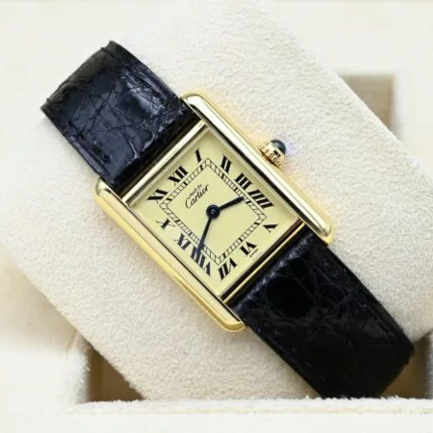 Cartier Tank Vermeil 5057001 (Onbekend (willekeurig serienummer)) - Geel wijzerplaat 20mm Zilver (1/6)
