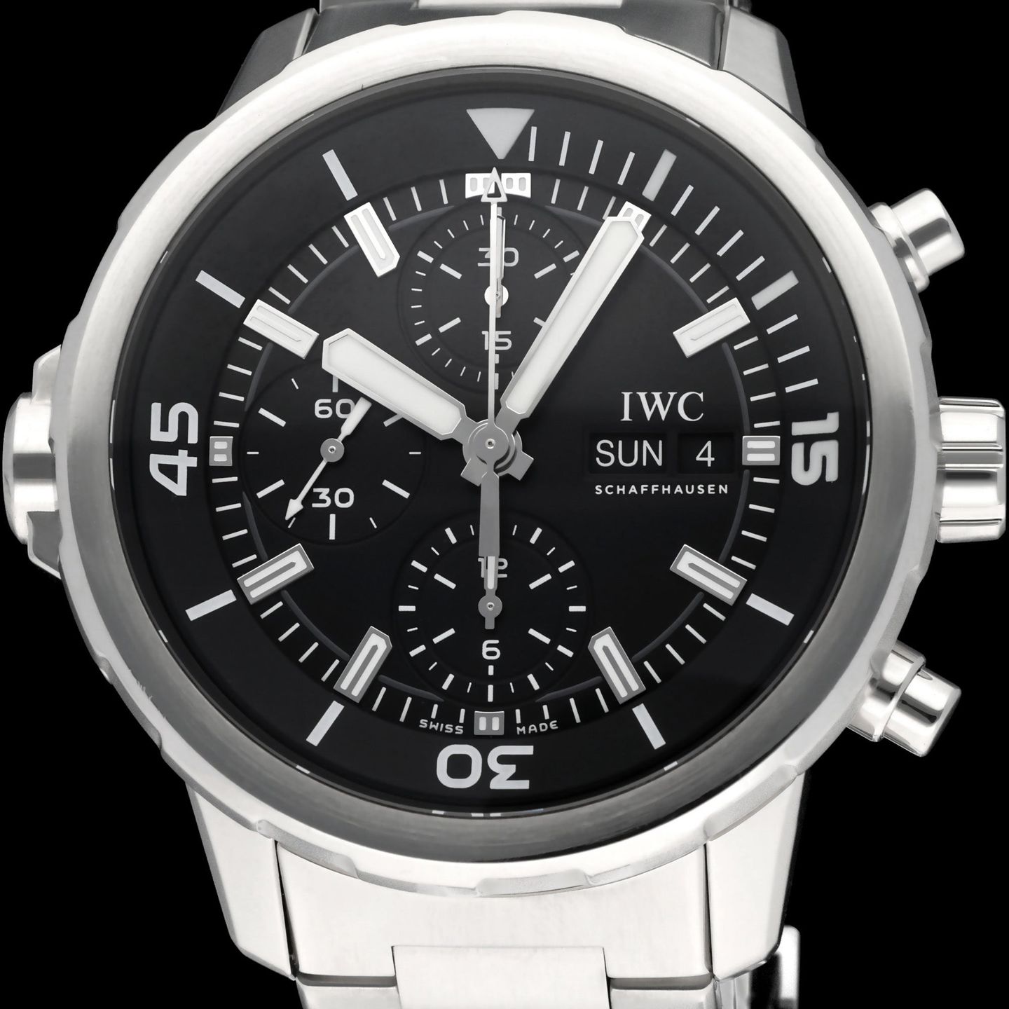 IWC Aquatimer Chronograph IW376804 (2016) - Zwart wijzerplaat 44mm Staal (1/8)
