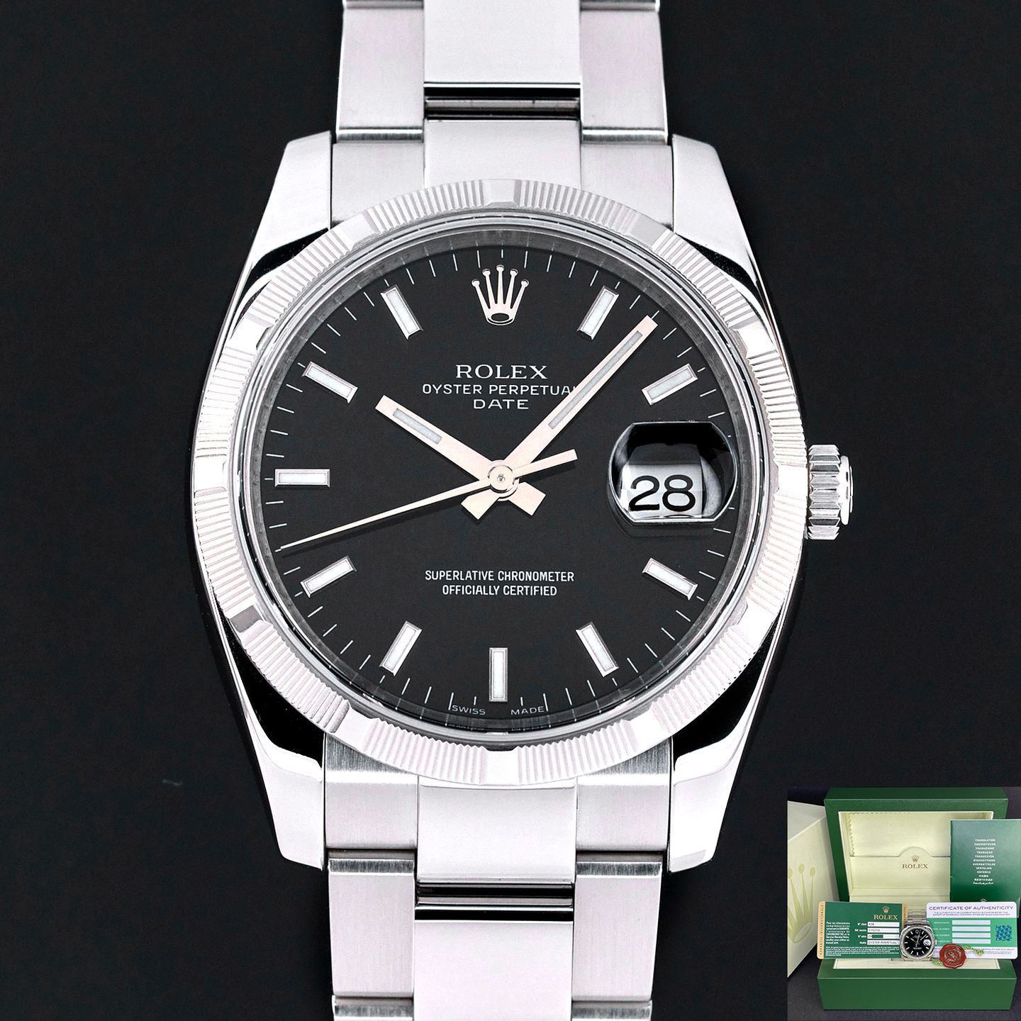Rolex Oyster Perpetual Date 115210 (2007) - 34mm Staal (1/7)
