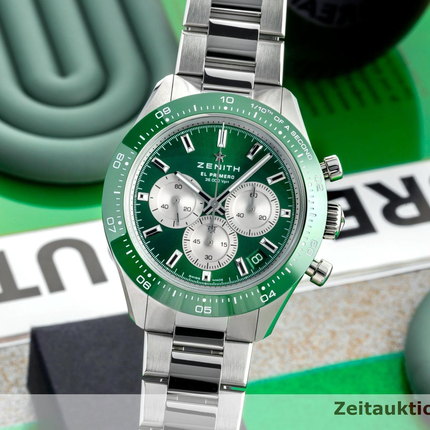 Zenith Chronomaster Sport 03.3108.3600/57.M3100 (Unknown (random serial)) - Green dial 41 mm Steel case (3/8)