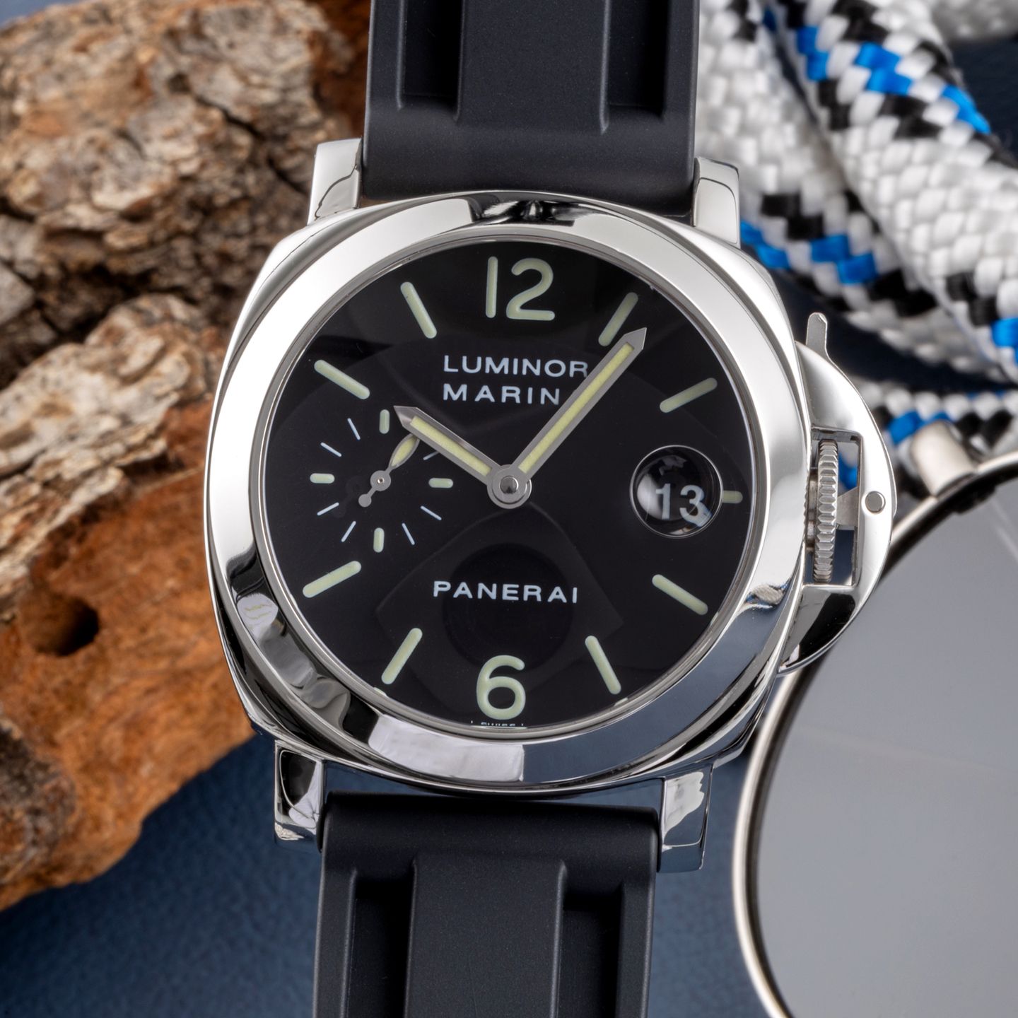 Panerai Luminor Marina Automatic PAM00048 (2015) - Zwart wijzerplaat 40mm Staal (3/8)