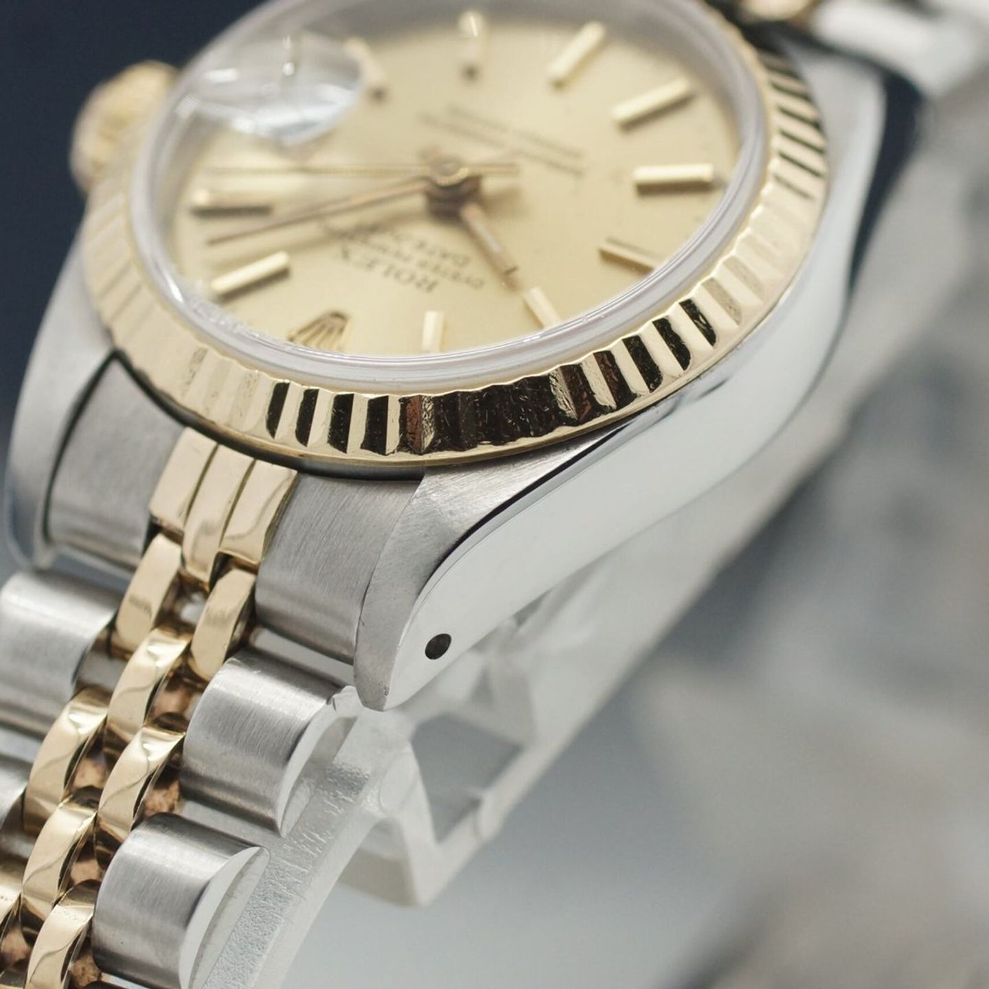 Rolex Lady-Datejust 69173 (1987) - Champagne dial 26 mm Gold/Steel case (8/8)