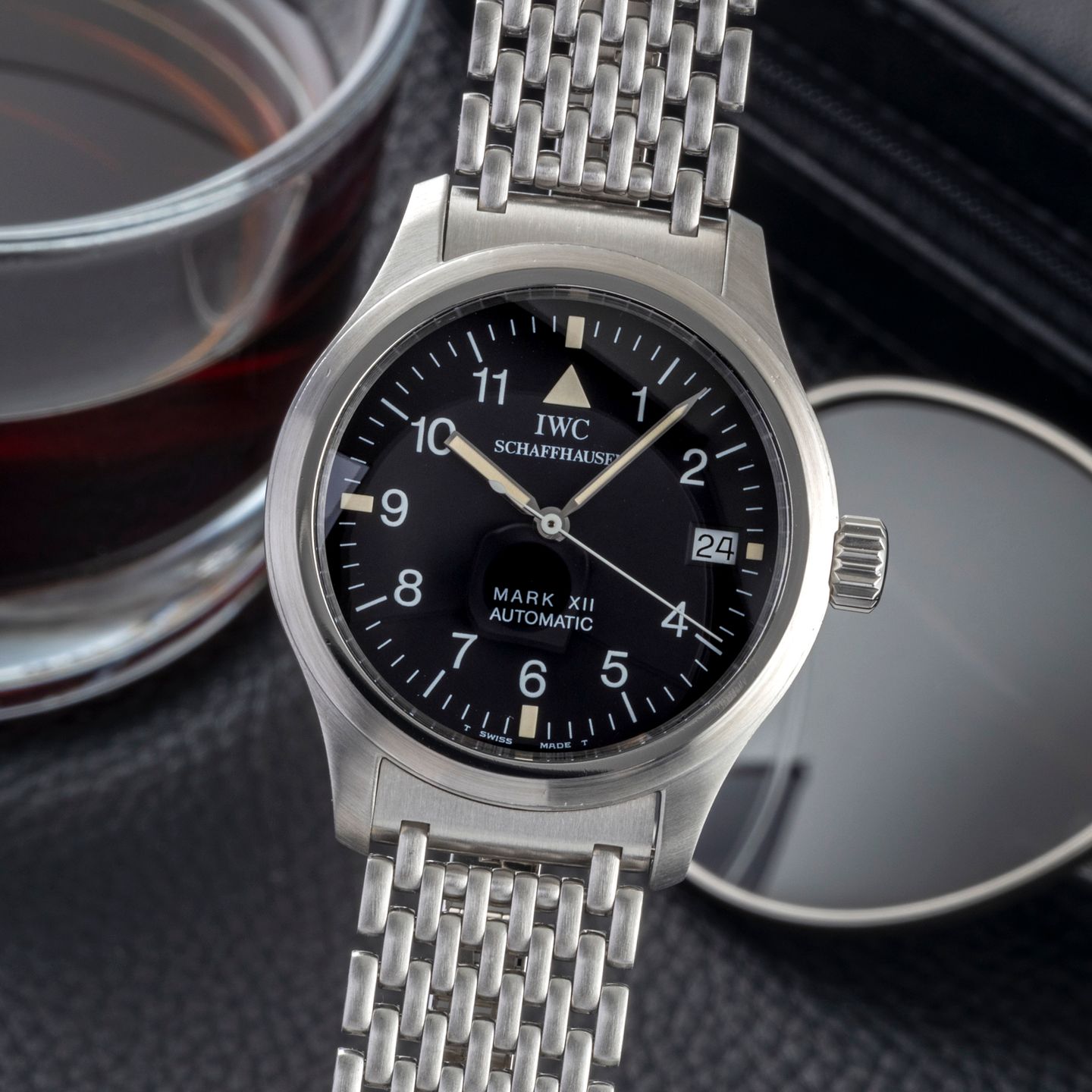 IWC Pilot Mark IW324102 (Onbekend (willekeurig serienummer)) - Zwart wijzerplaat 36mm Staal (3/8)