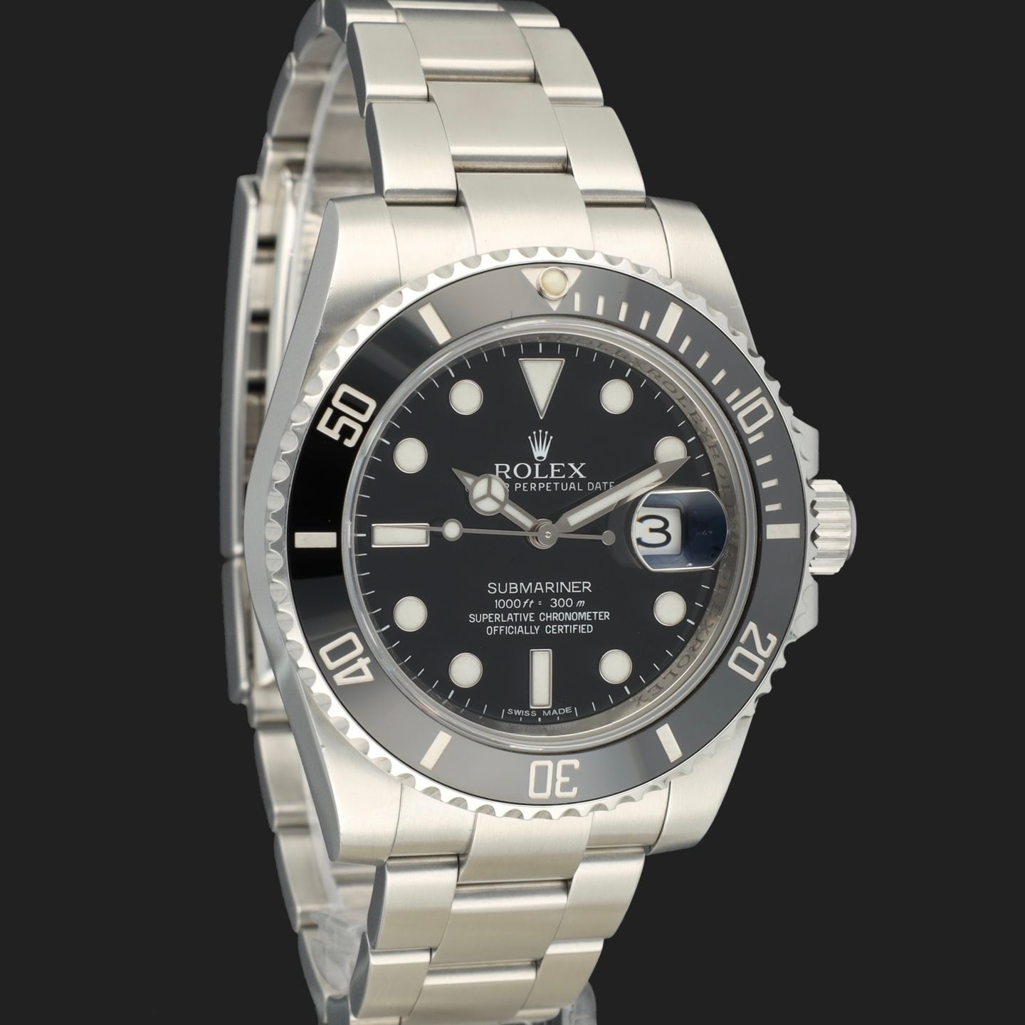 Rolex Submariner Date 116610LN (2013) - Zwart wijzerplaat 40mm Staal (4/8)