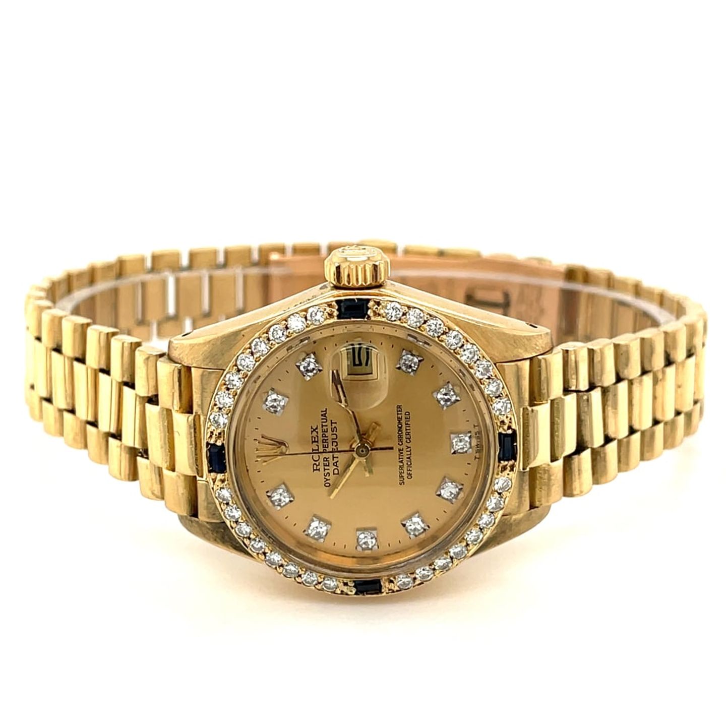 Rolex Lady-Datejust 69088 (1979) - Champagne dial 26 mm Yellow Gold case (1/8)