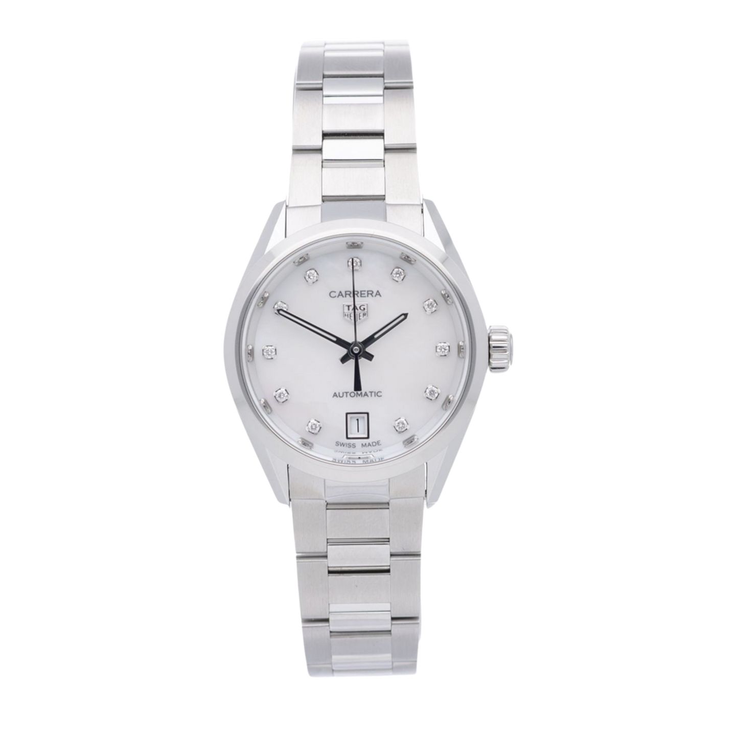 TAG Heuer Carrera Lady WBN2412.BA0621 (2026) - Wit wijzerplaat 29mm Staal (1/7)