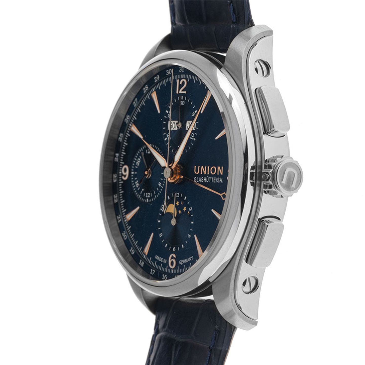 Union Glashütte Belisar Chronograph D014.425.16.047.01 (2026) - Blue dial 42 mm Steel case (4/8)
