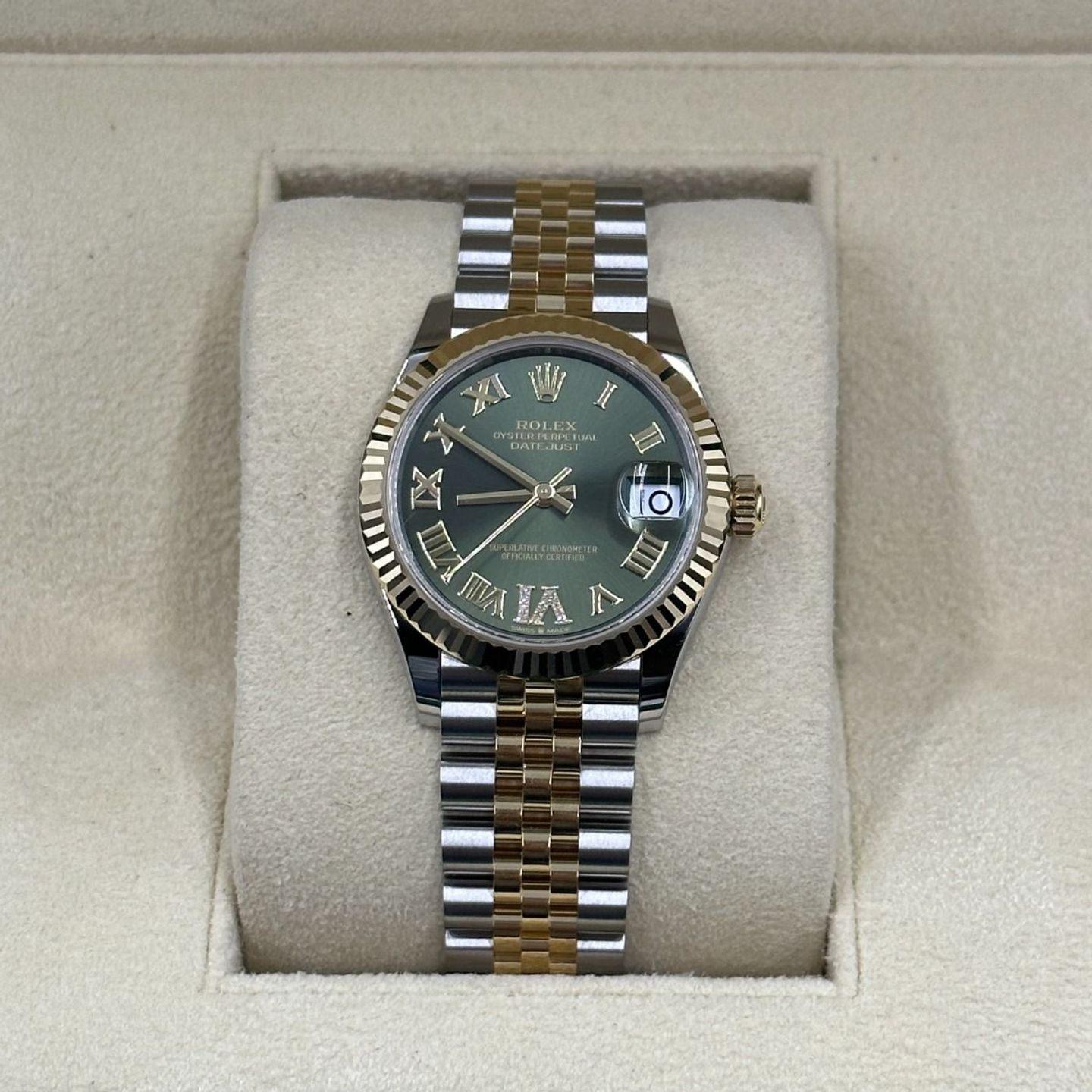 Rolex Datejust 31 278273 (2024) - Green dial 31 mm Steel case (5/8)