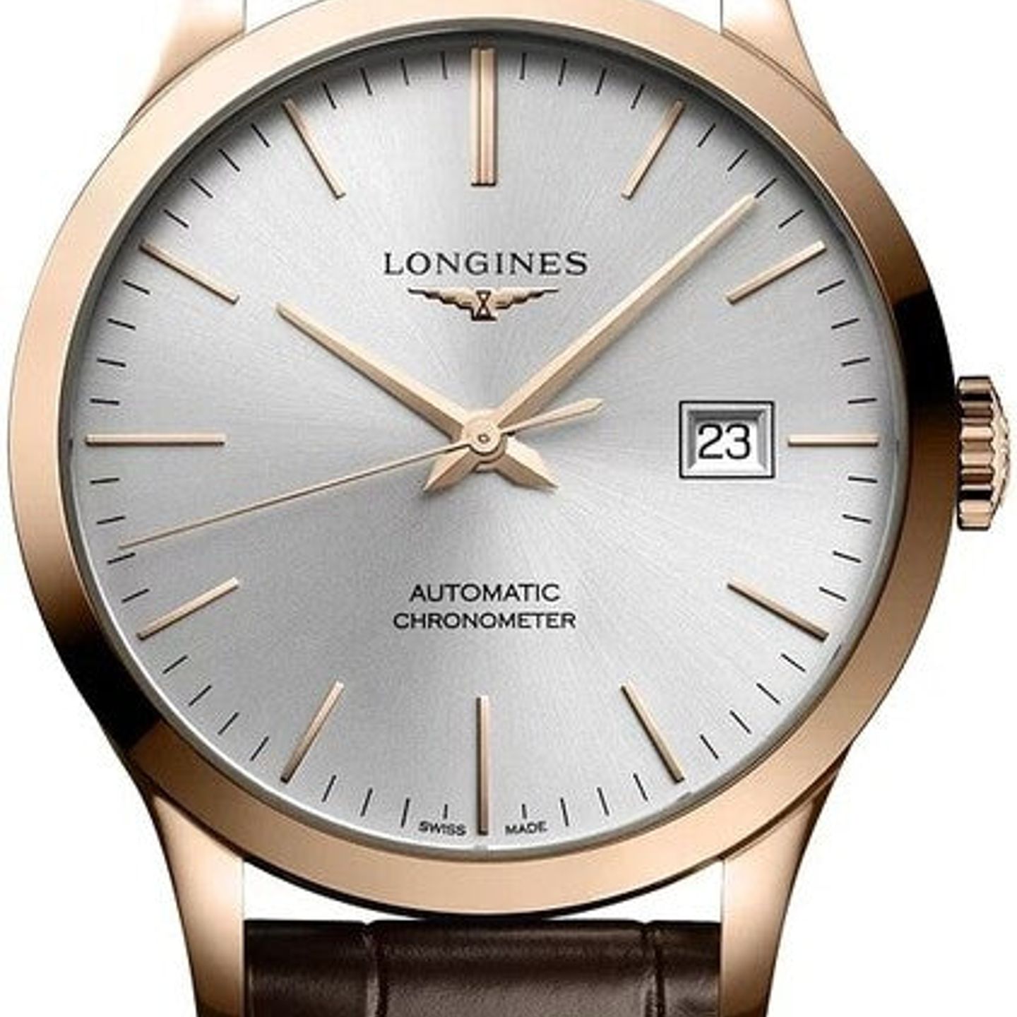 Longines Record L2.820.8.72.2 (2026) - Silver dial 39 mm Rose Gold case (1/1)