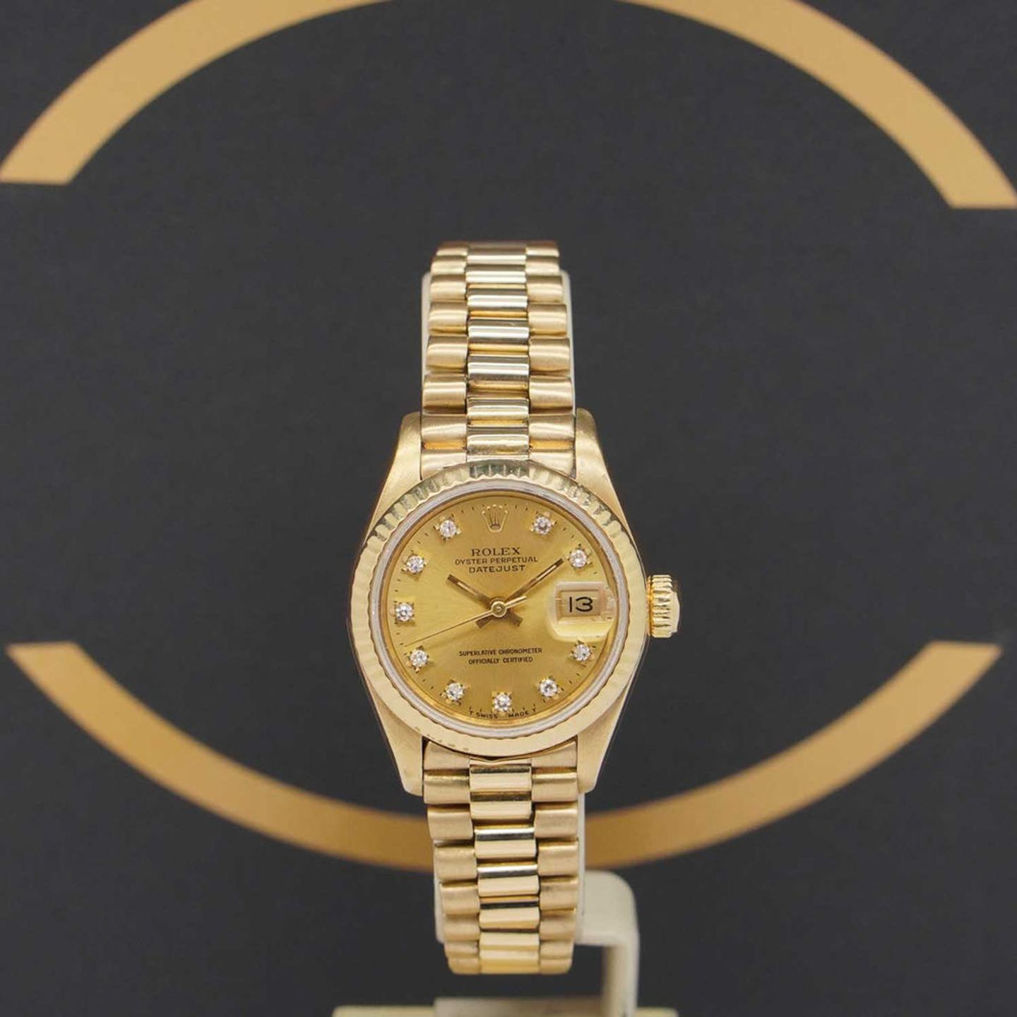 Rolex Lady-Datejust 69178 (1990) - Gold dial 26 mm Yellow Gold case (1/7)