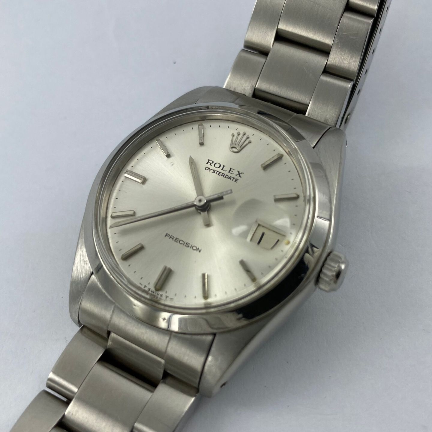 Rolex Oyster Precision 6694 (1980) - Silver dial 34 mm Steel case (7/8)