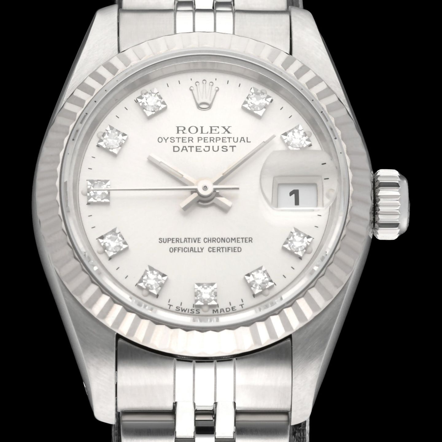 Rolex Lady-Datejust 69174 (1995) - Zilver wijzerplaat 26mm Staal (1/8)