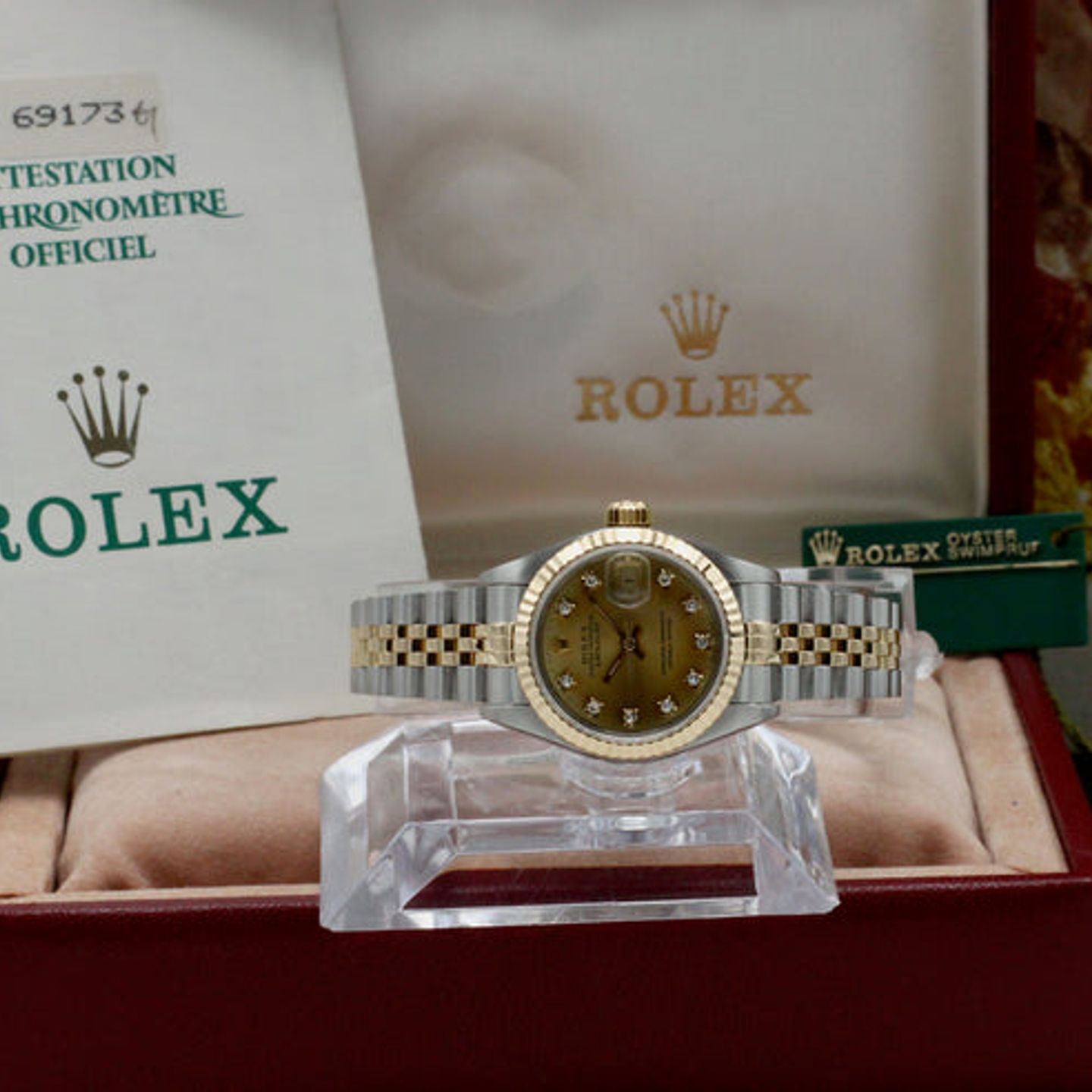 Rolex Lady-Datejust 69173 (1992) - Goud wijzerplaat 26mm Goud/Staal (3/7)