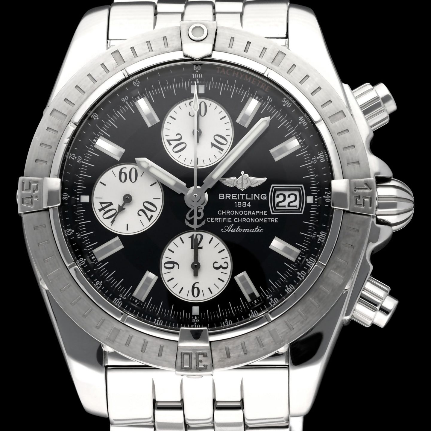 Breitling Chronomat Evolution A13356 (2007) - Zwart wijzerplaat 44mm Staal (1/7)