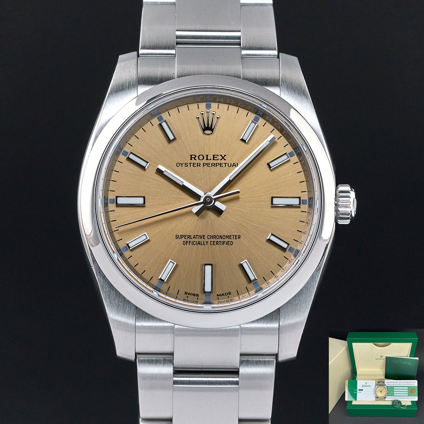 Rolex Oyster Perpetual 34 114200 (2018) - 34mm Staal (1/8)