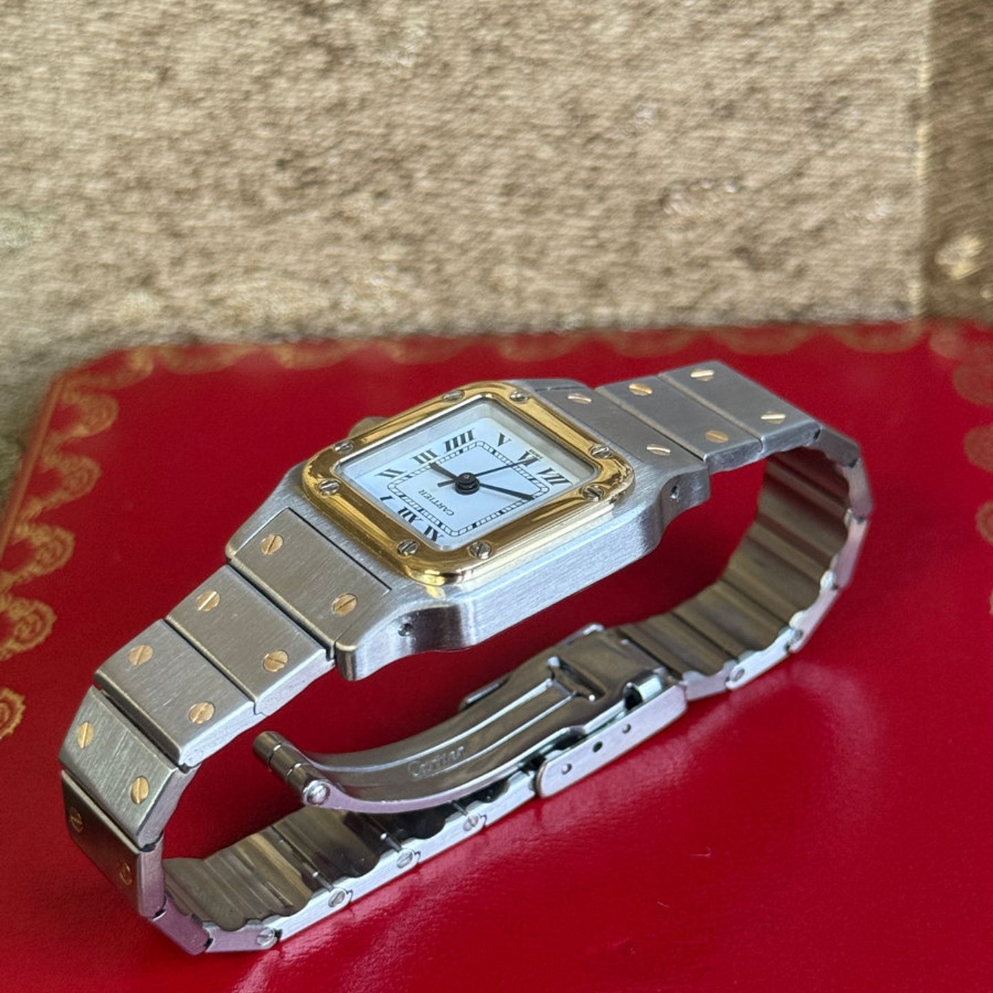 Cartier Santos 0902 (1992) - White dial 24 mm Gold/Steel case (7/8)