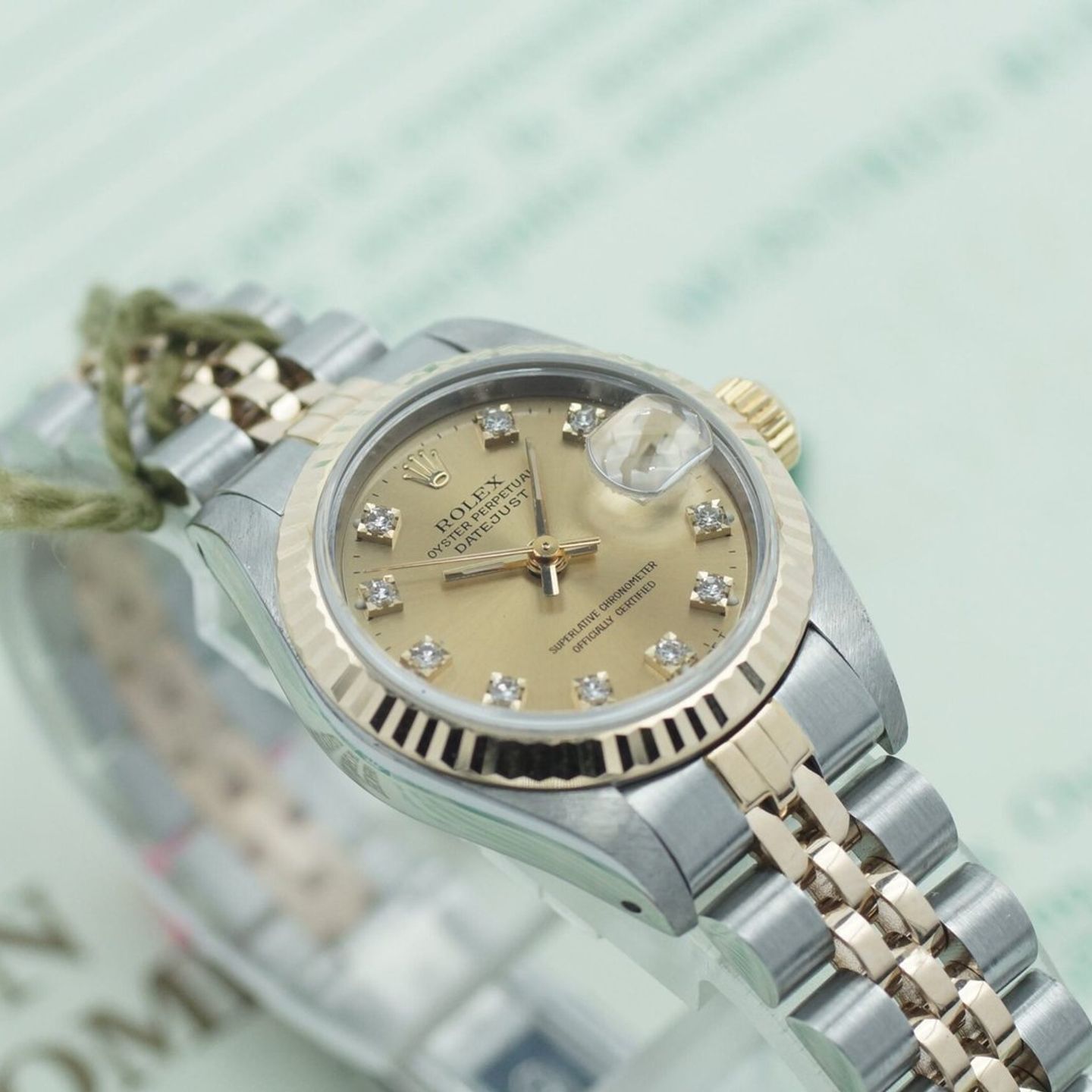 Rolex Lady-Datejust 69173 (1992) - Champagne dial 26 mm Gold/Steel case (1/8)